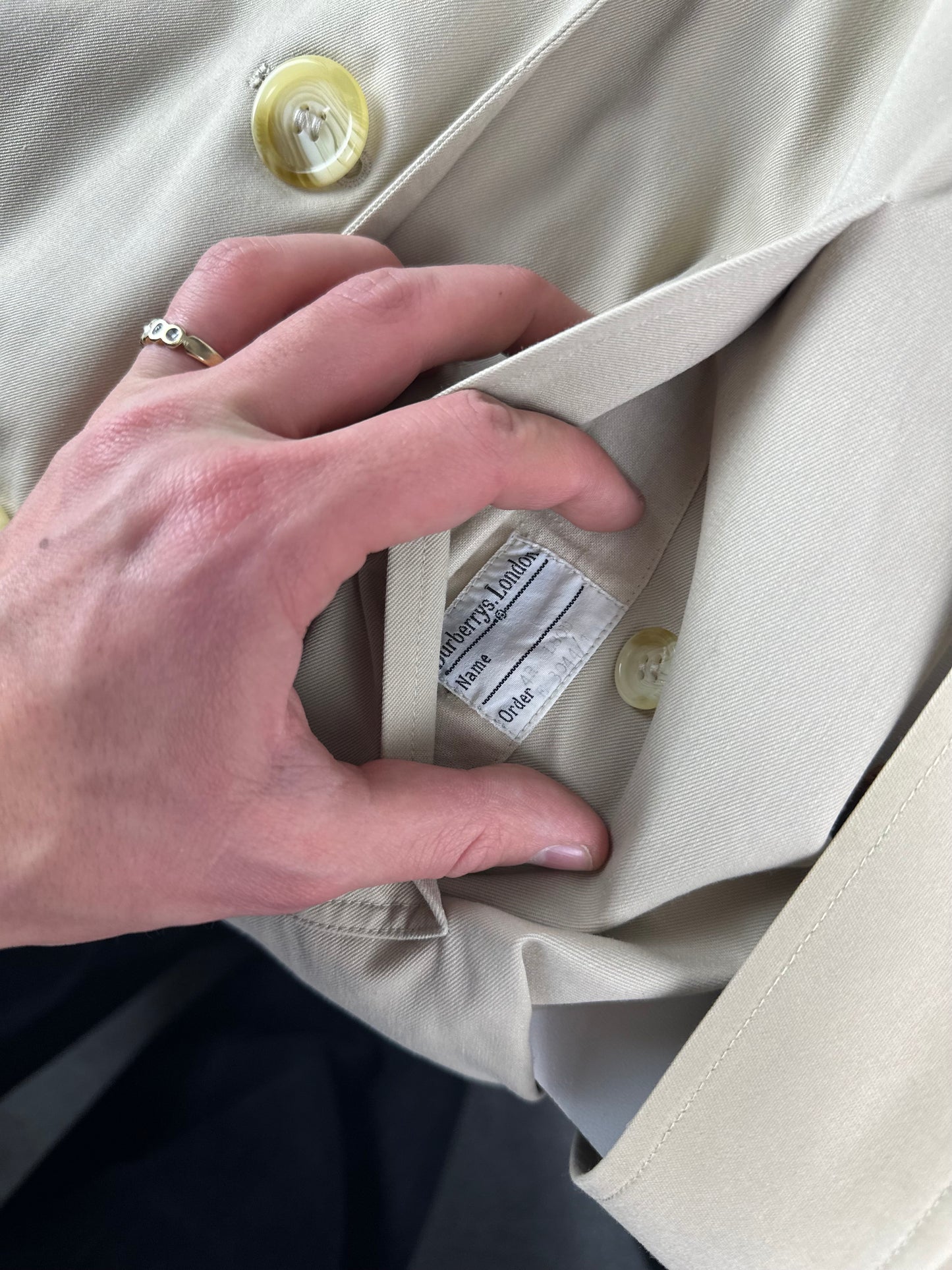 Vintage Burberry Trench Coat Creme Size 4 XXXS With Lining