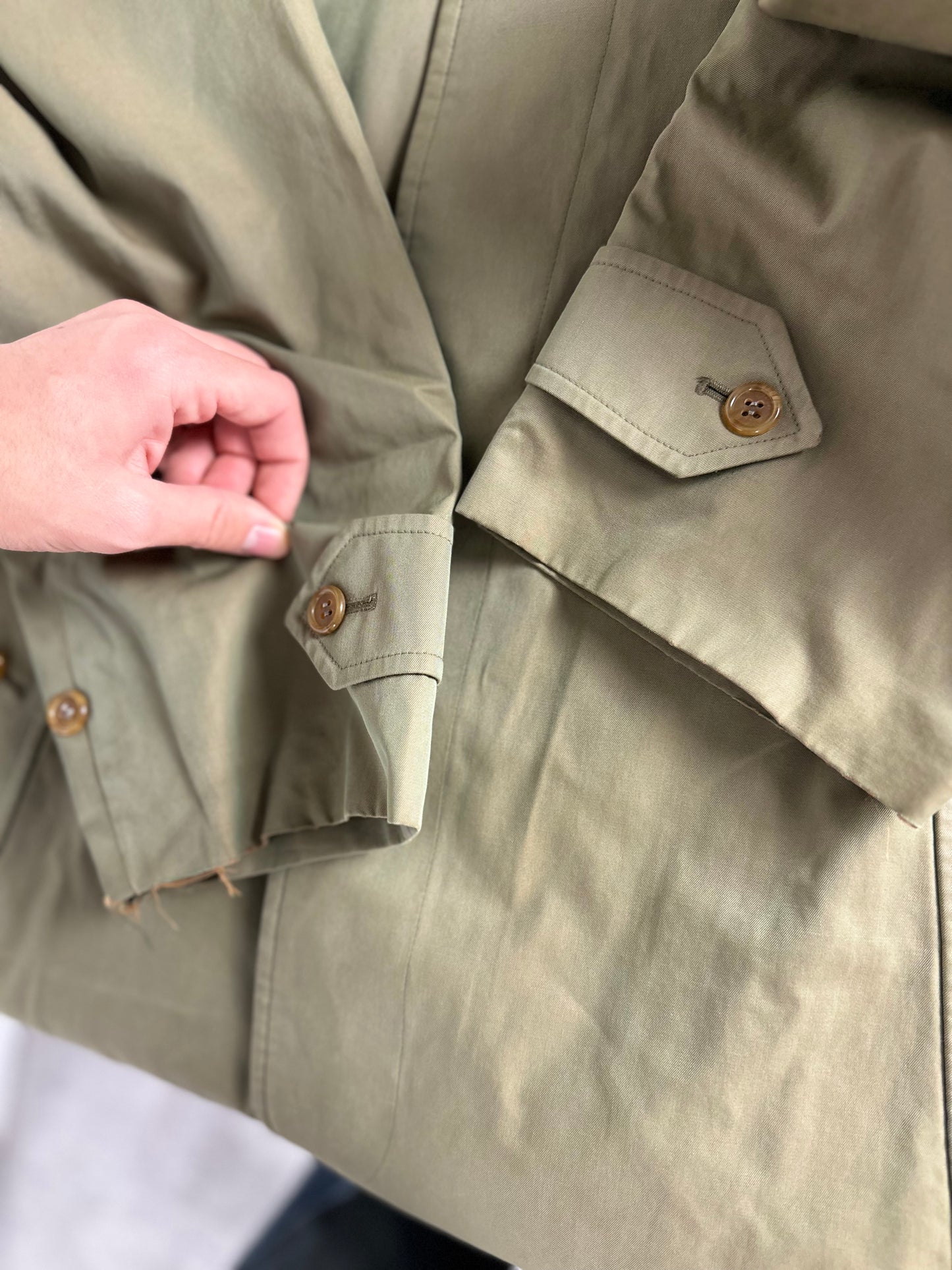 Vintage Burberry Car Coat Khaki Size 46 S