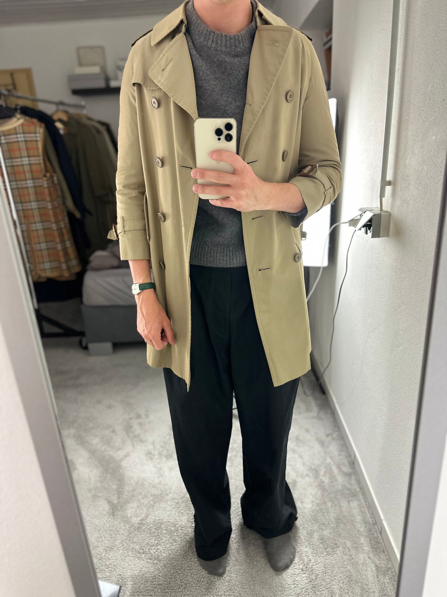 Vintage Burberry Trench Coat Size 8 XS