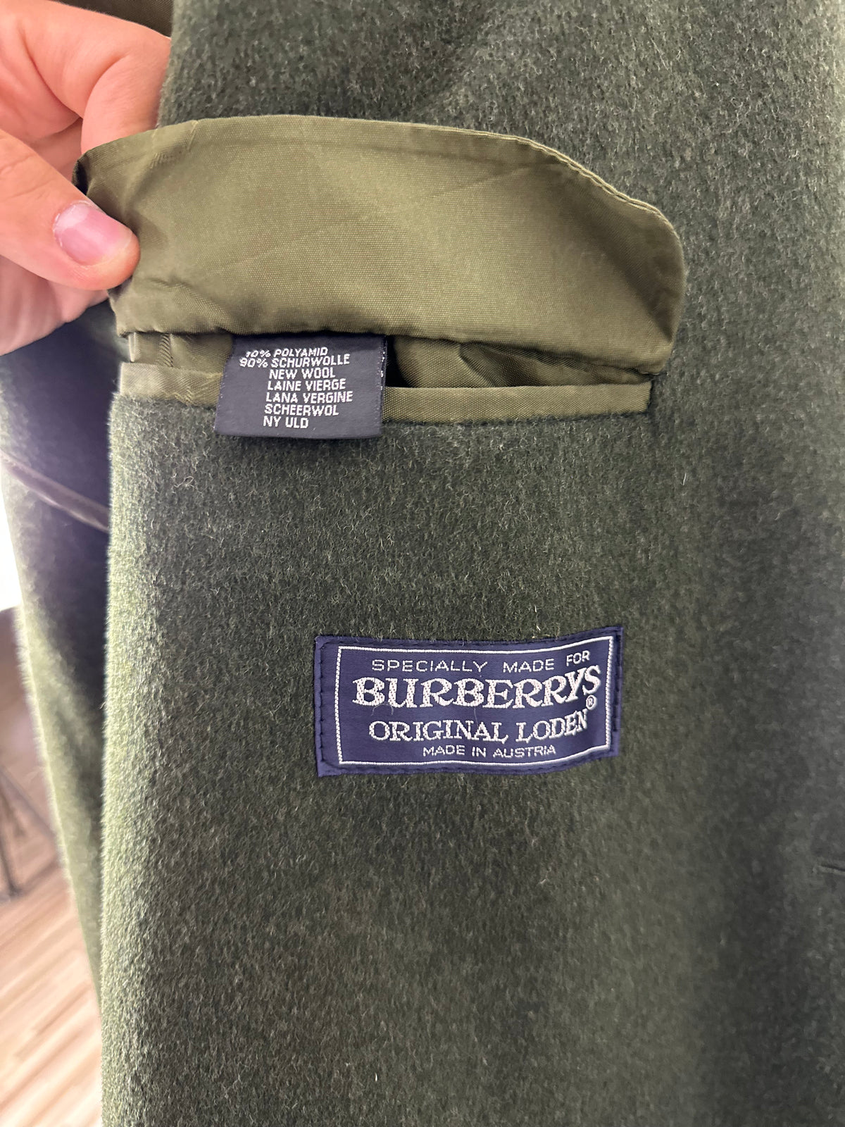 Vintage Burberry Loden Coat Khaki Size 50 L
