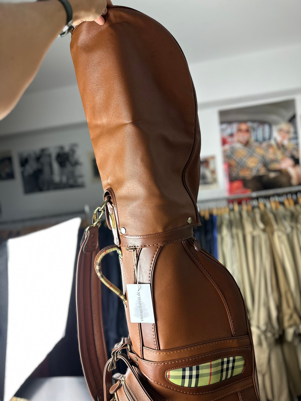 Vintage Burberry Nova Check Golf Caddy Bag