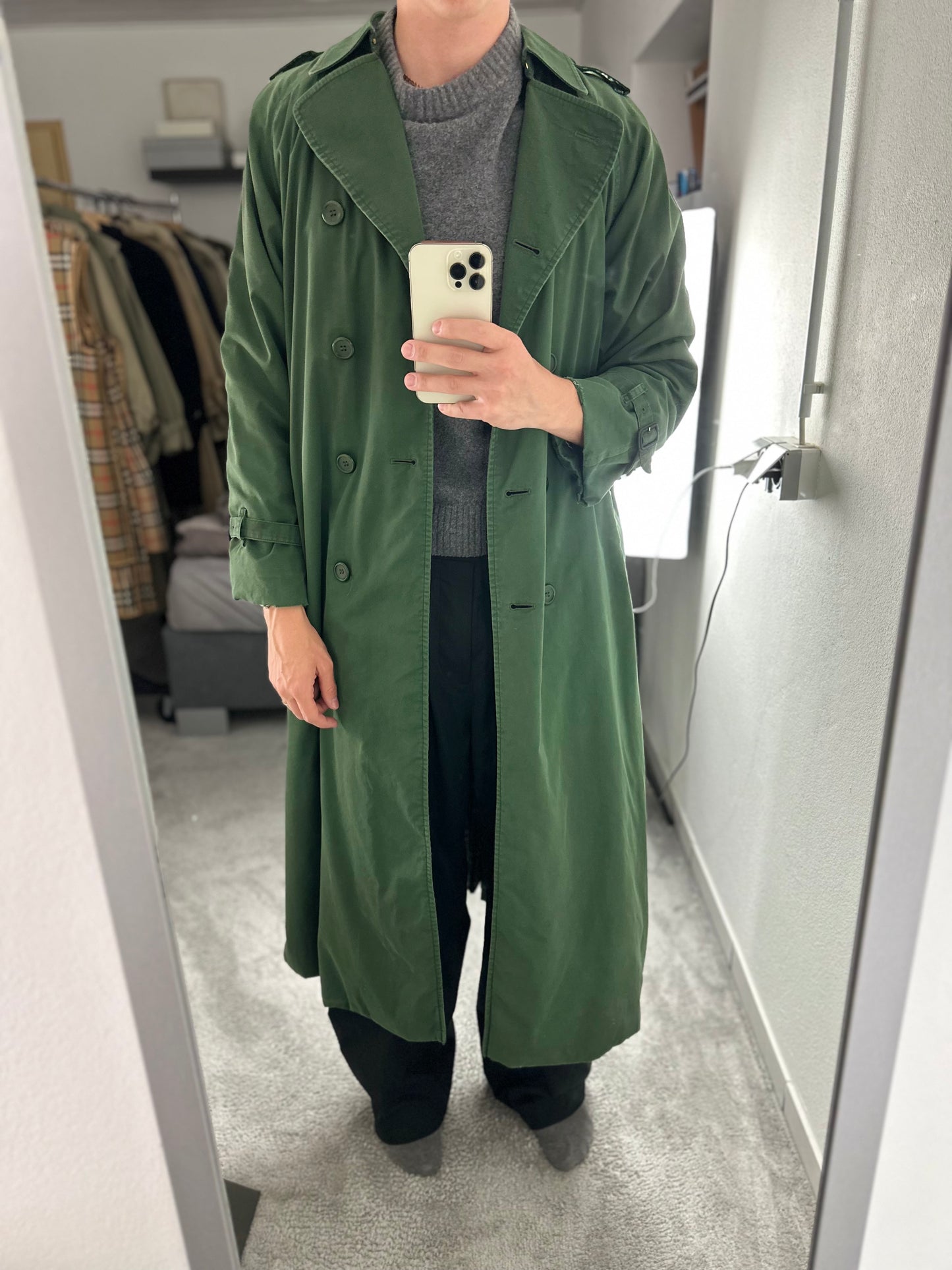 Vintage Burberry Trench Coat Size 12 M With Lining