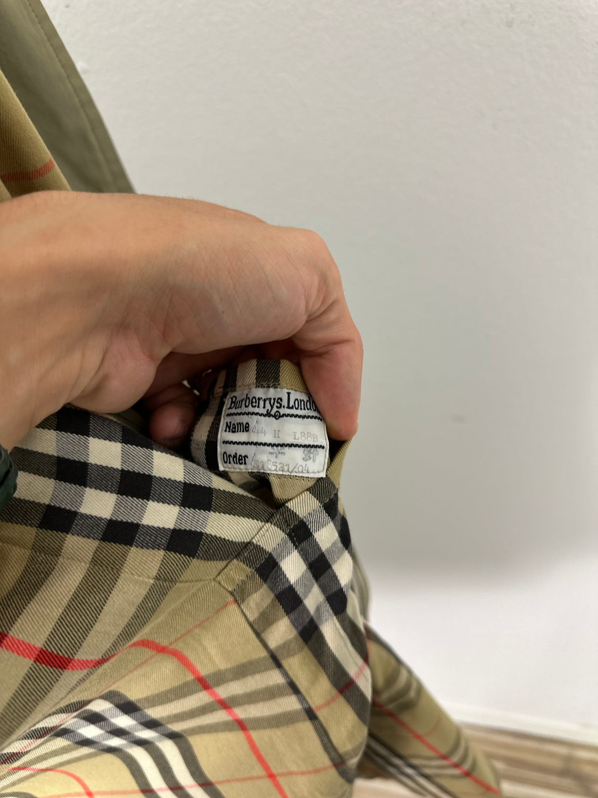 Vintage Burberry Trench Coat Oliv Size 48 M
