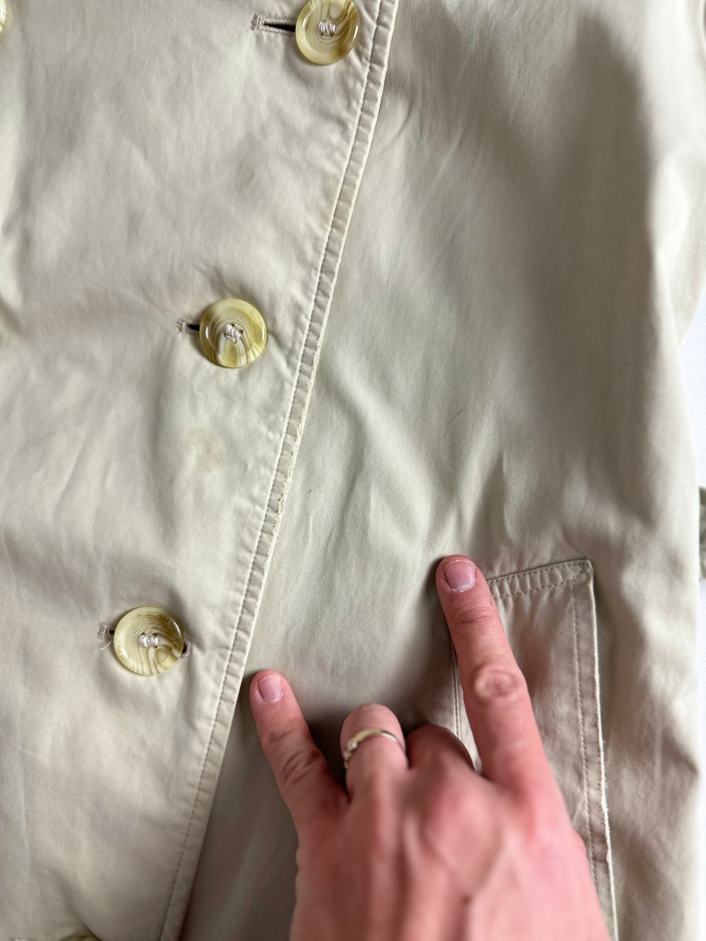 Vintage Burberry Trench Coat Creme Size 8 XS