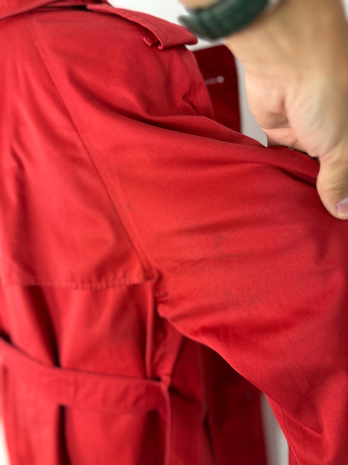 Vintage Burberry Trench Coat Red Size 12 M
