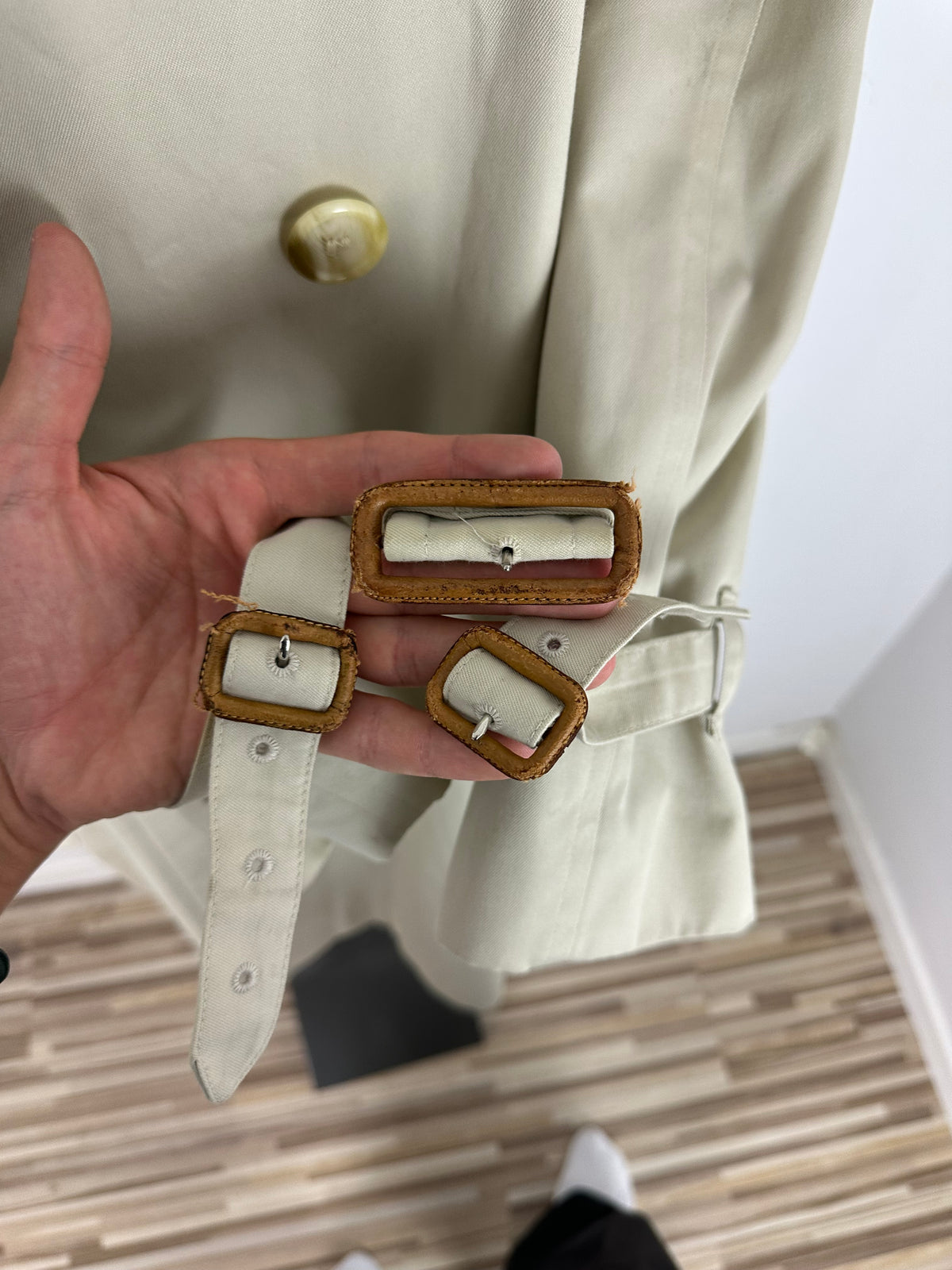 Vintage Burberry Trench Coat Creme Size 58 XXL