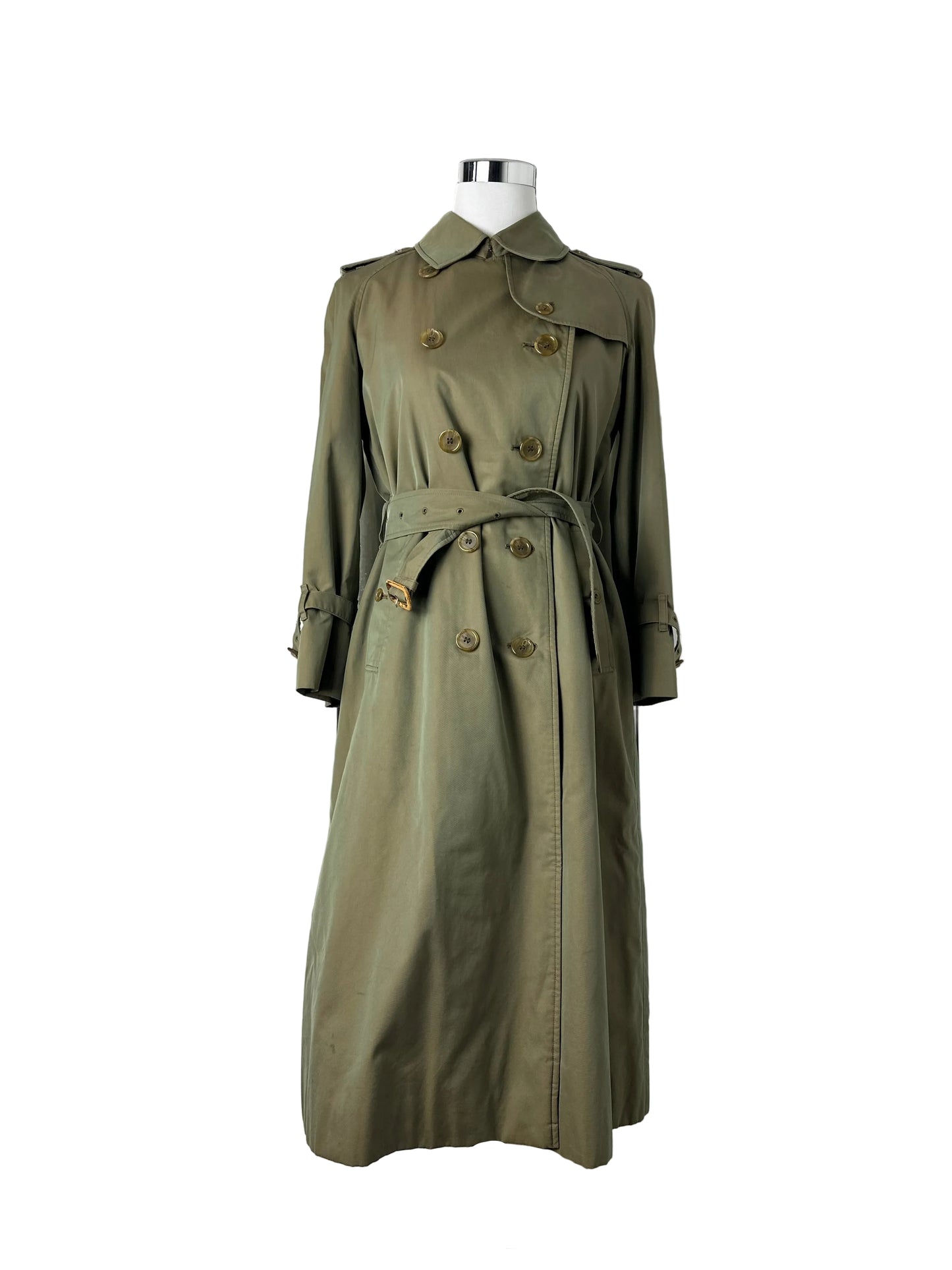 Vintage Burberry Trench Coat Khaki Size 6 XXS With Lining
