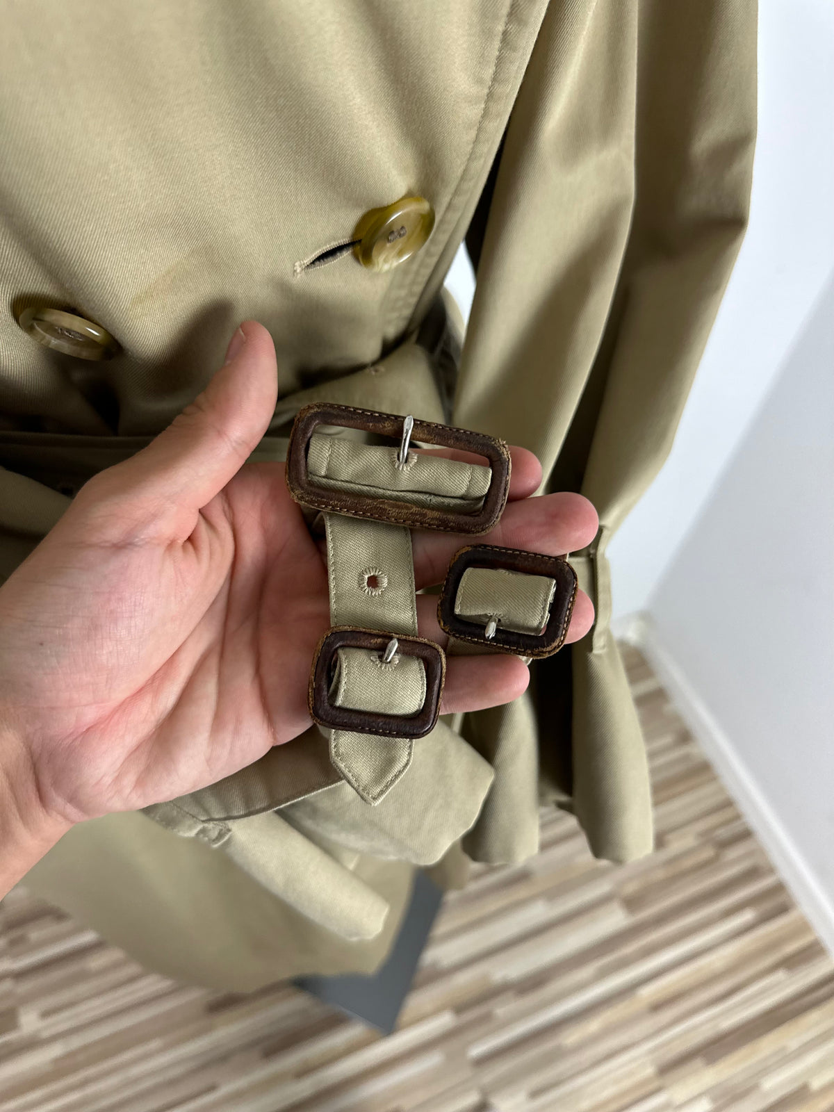 Vintage Burberry Trench Coat Beige Size 12 M