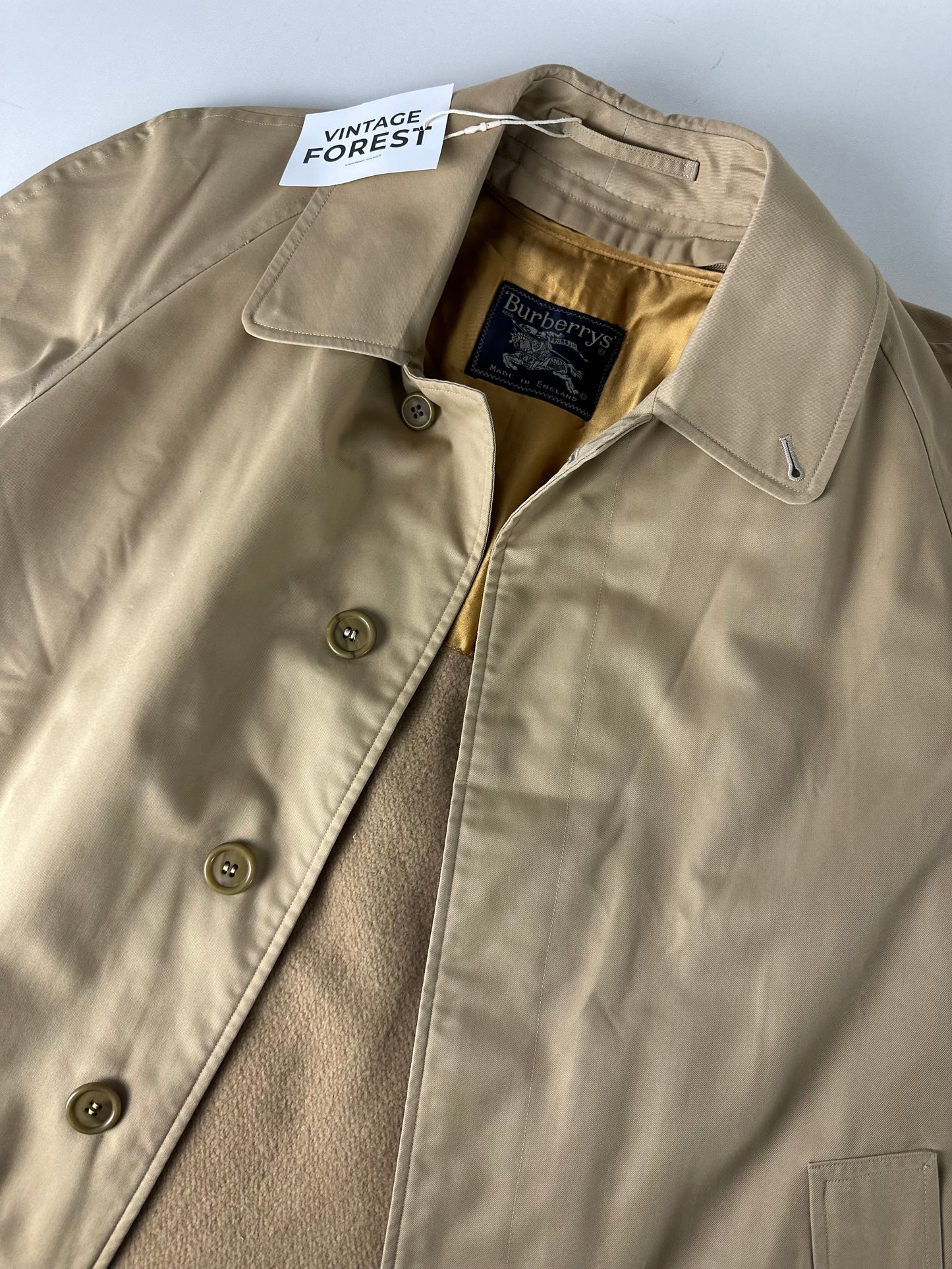 Vintage Burberry Car Coat Size 46 S With Lining