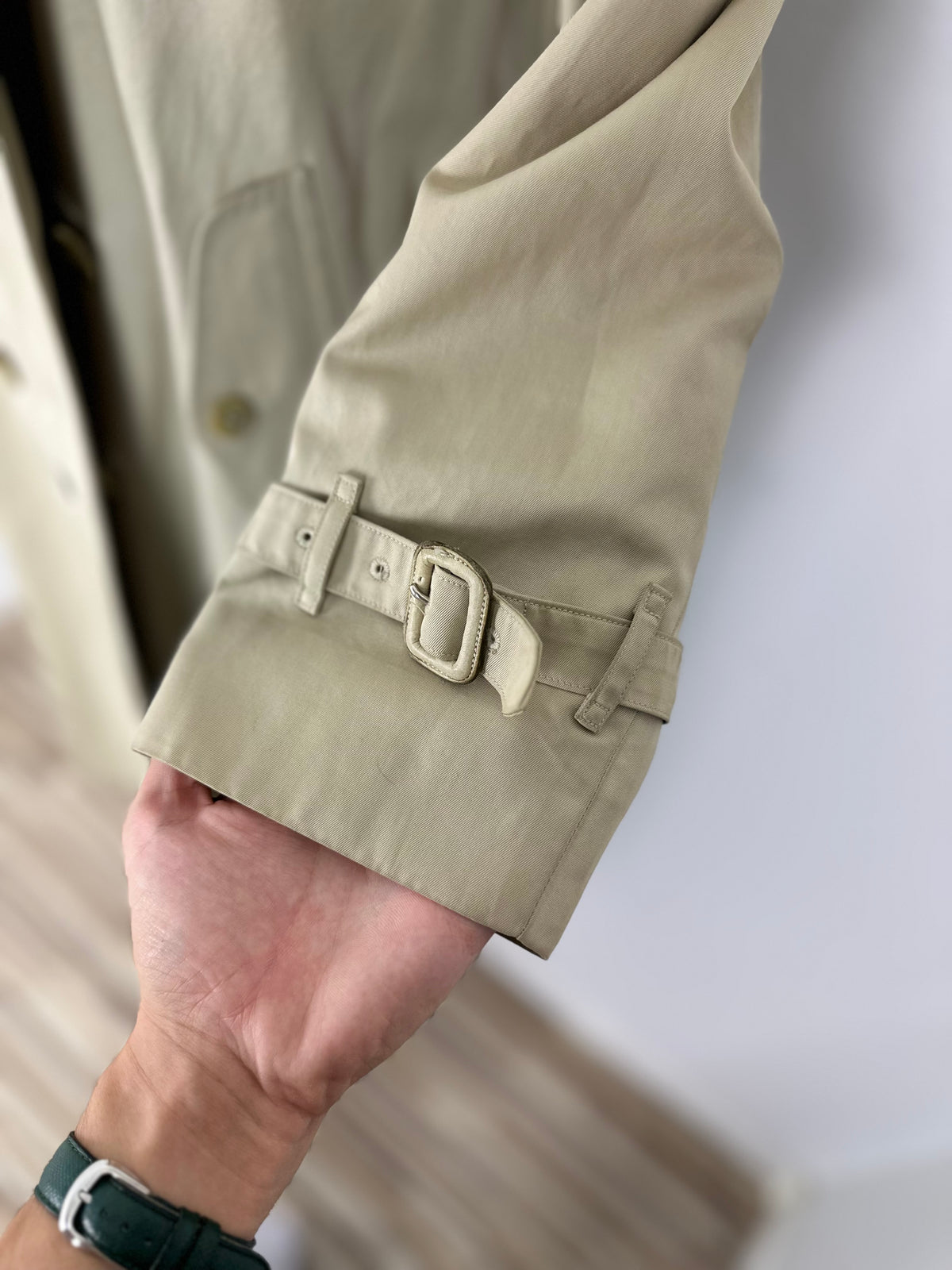 Vintage Burberry Trench Coat Creme Size 12 M