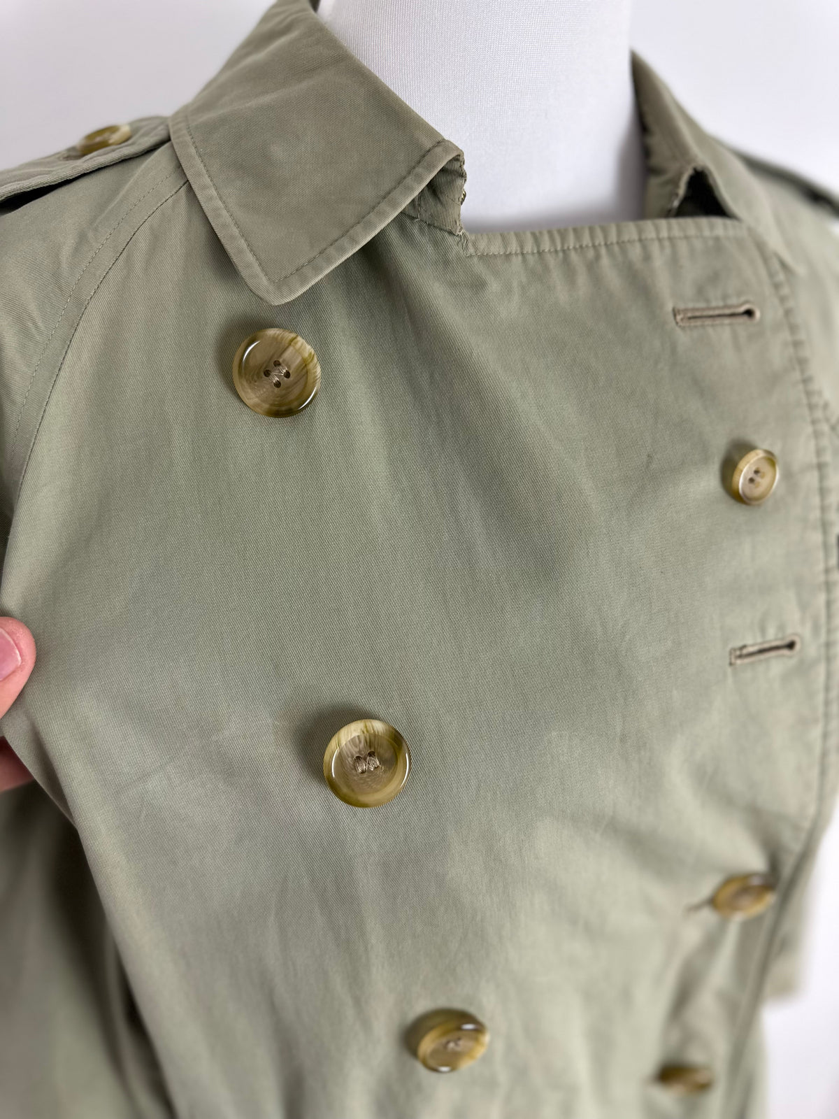 Vintage Burberry Trench Coat Oliv Size 10 S
