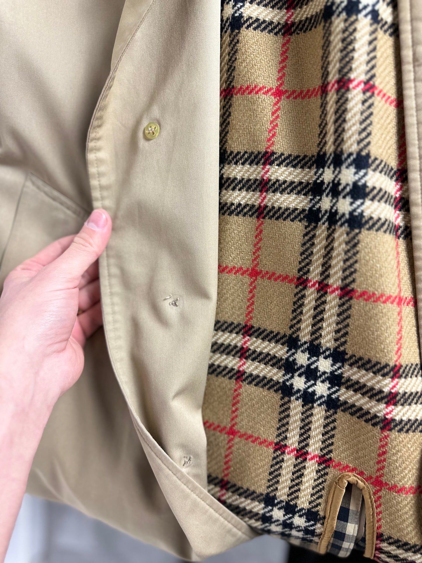 Vintage Burberry Car Coat Beige Size 48 M With Lining