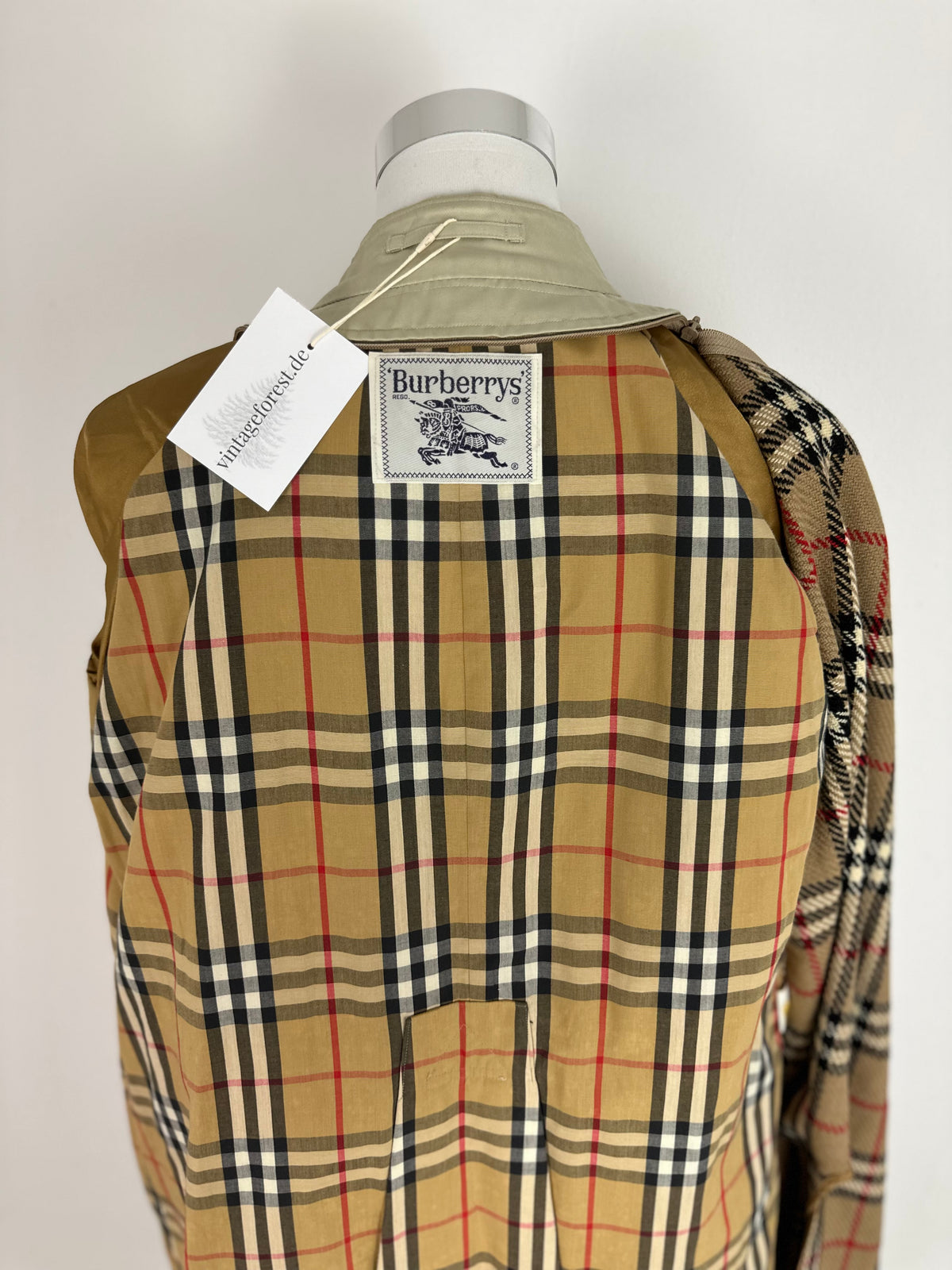 Vintage Burberry Trench Coat Creme Size 10 S With Lining