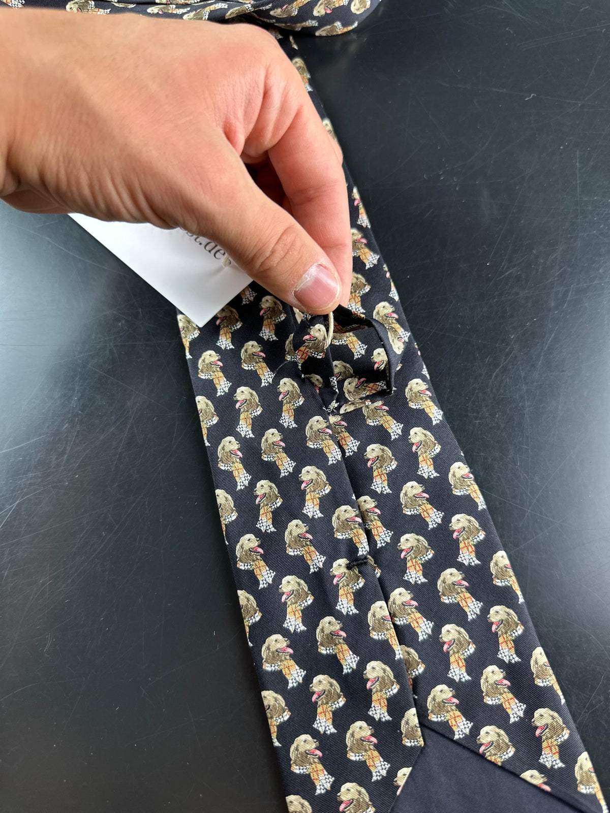 Vintage Burberry Dog Silk Tie