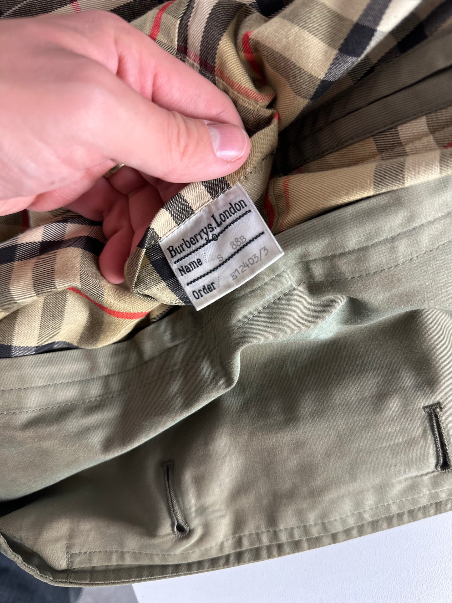 Vintage Burberry Car Coat Khaki Size 46 S