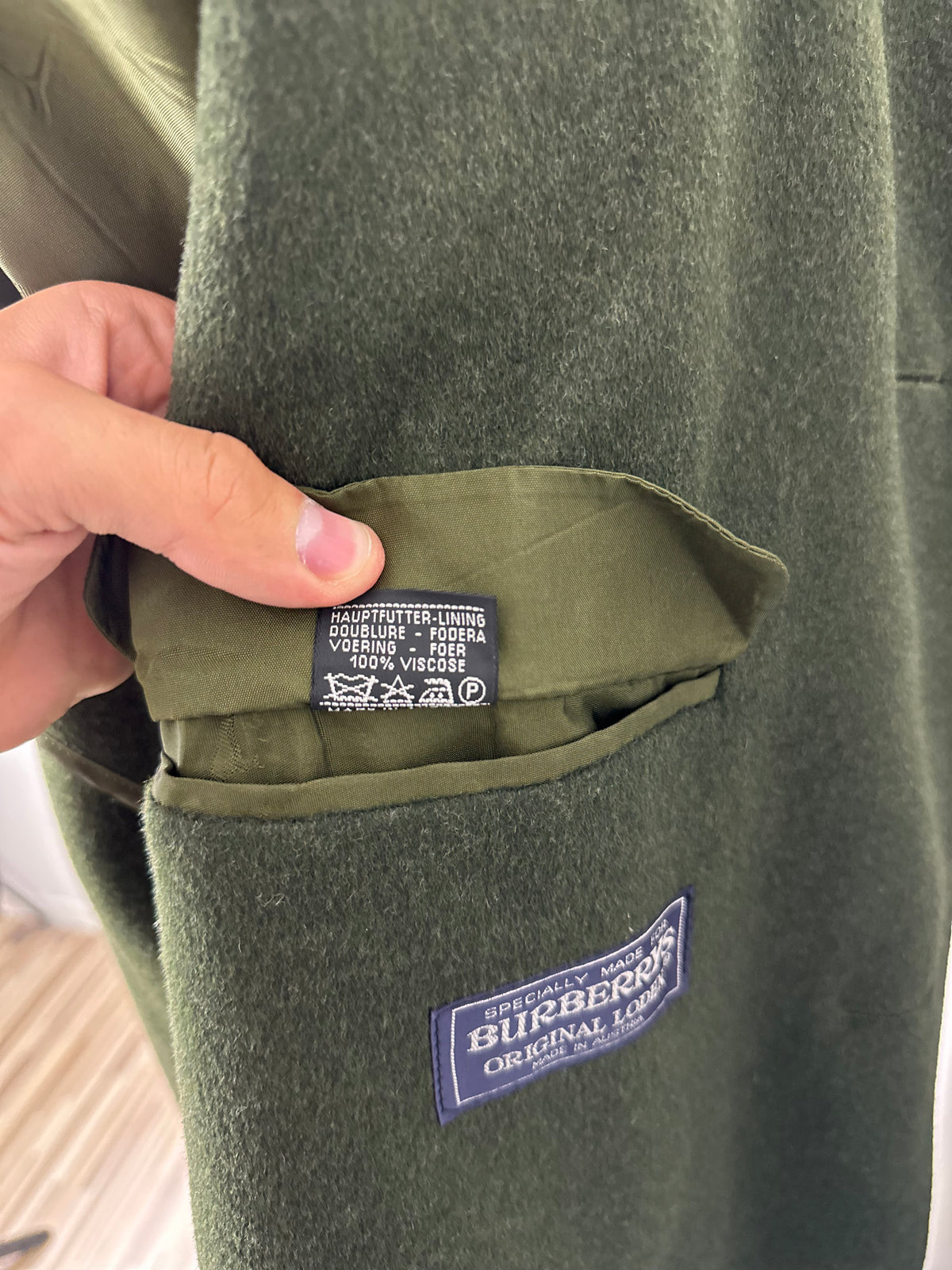 Vintage Burberry Loden Coat Khaki Size 50 L