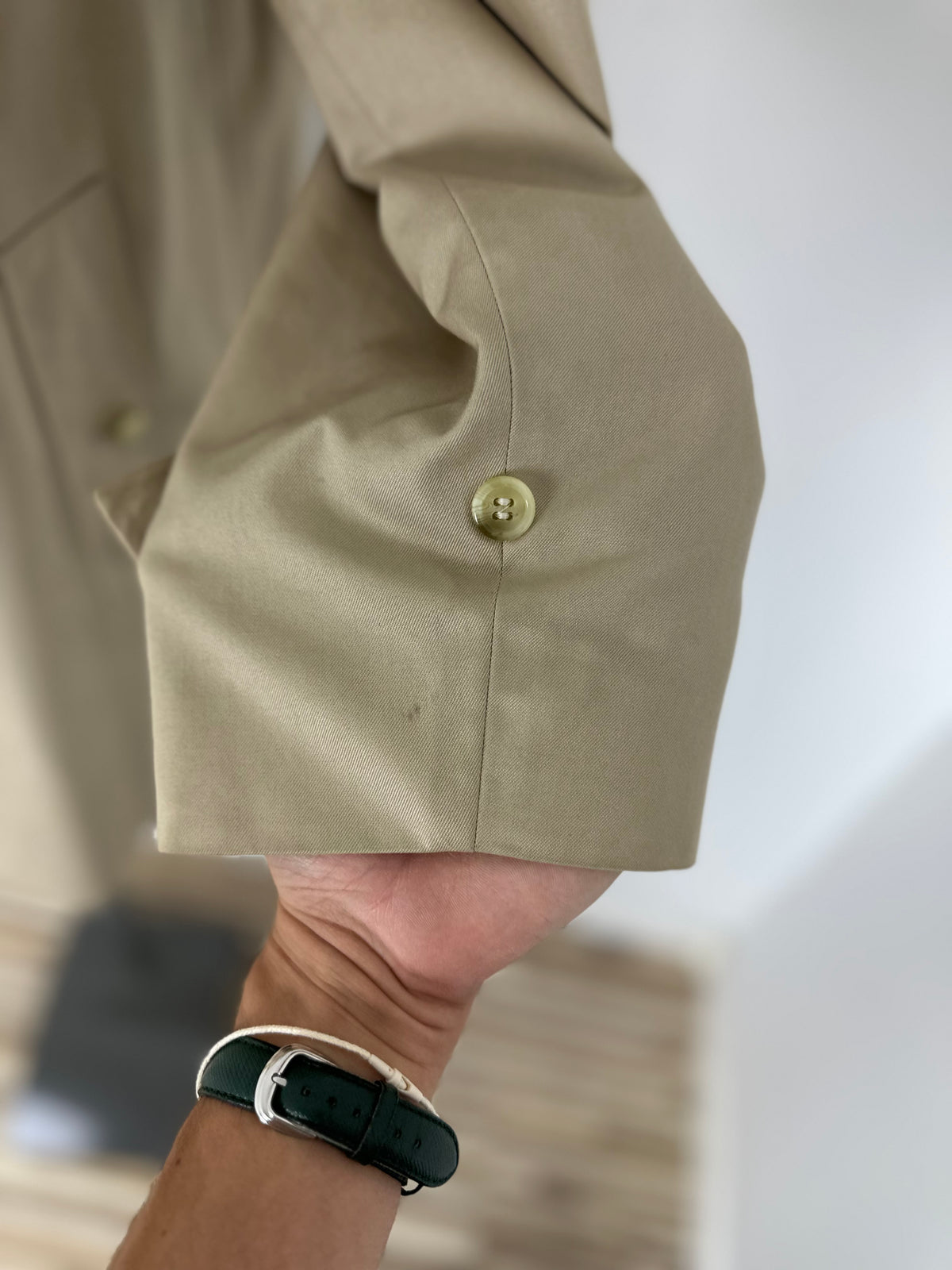 Vintage Burberry Car Coat Creme Size 48 M