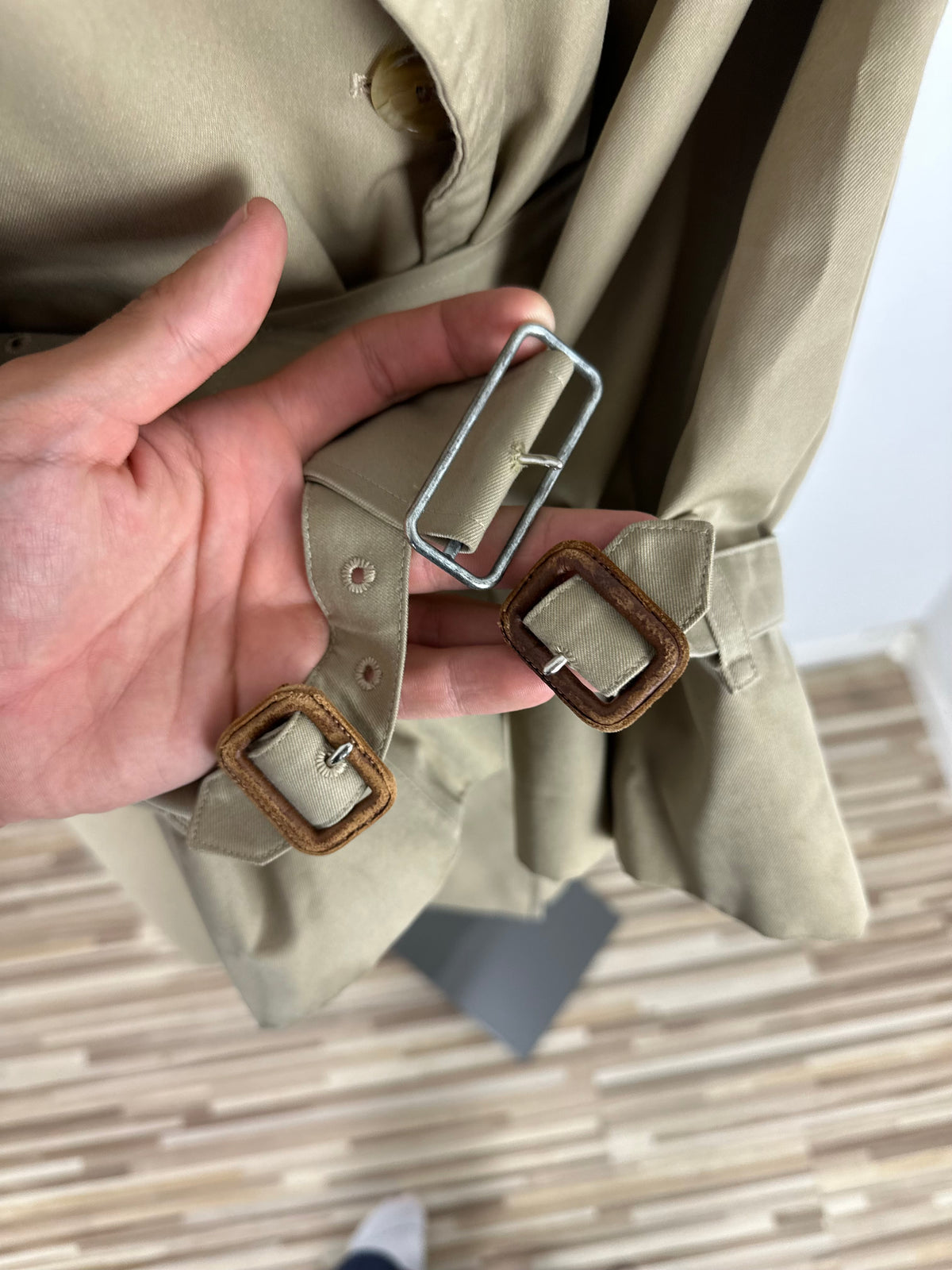 Vintage Burberry Trench Coat Beige Size 12 M