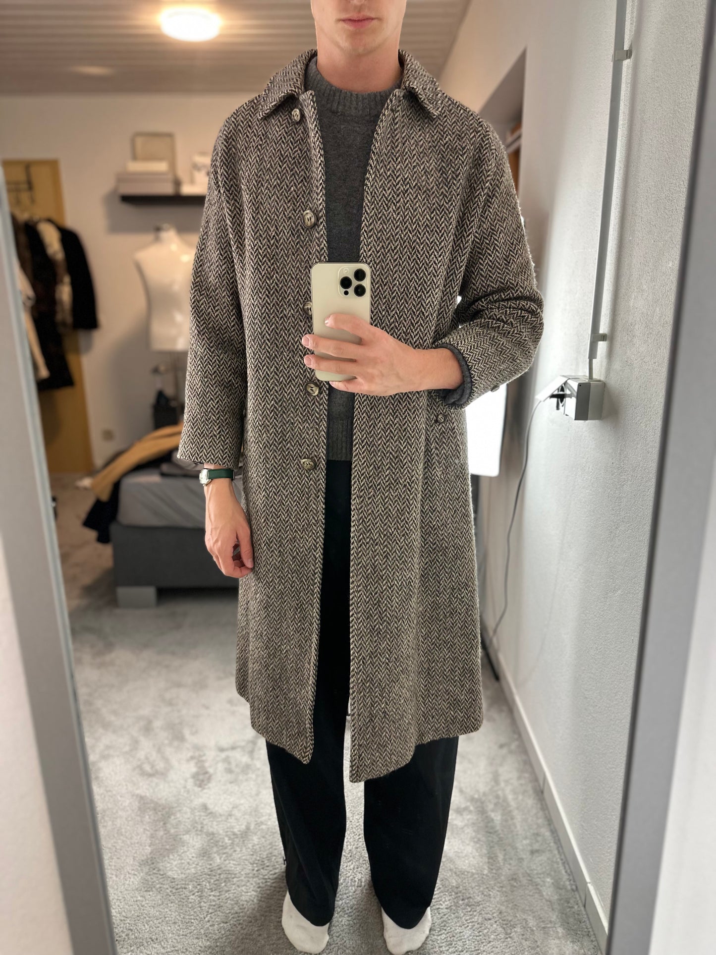 Vintage Burberry Wool Coat Size 12 M