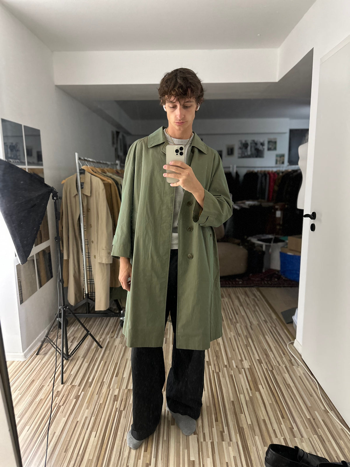 Vintage Burberry Car Coat Khaki Size 50 L