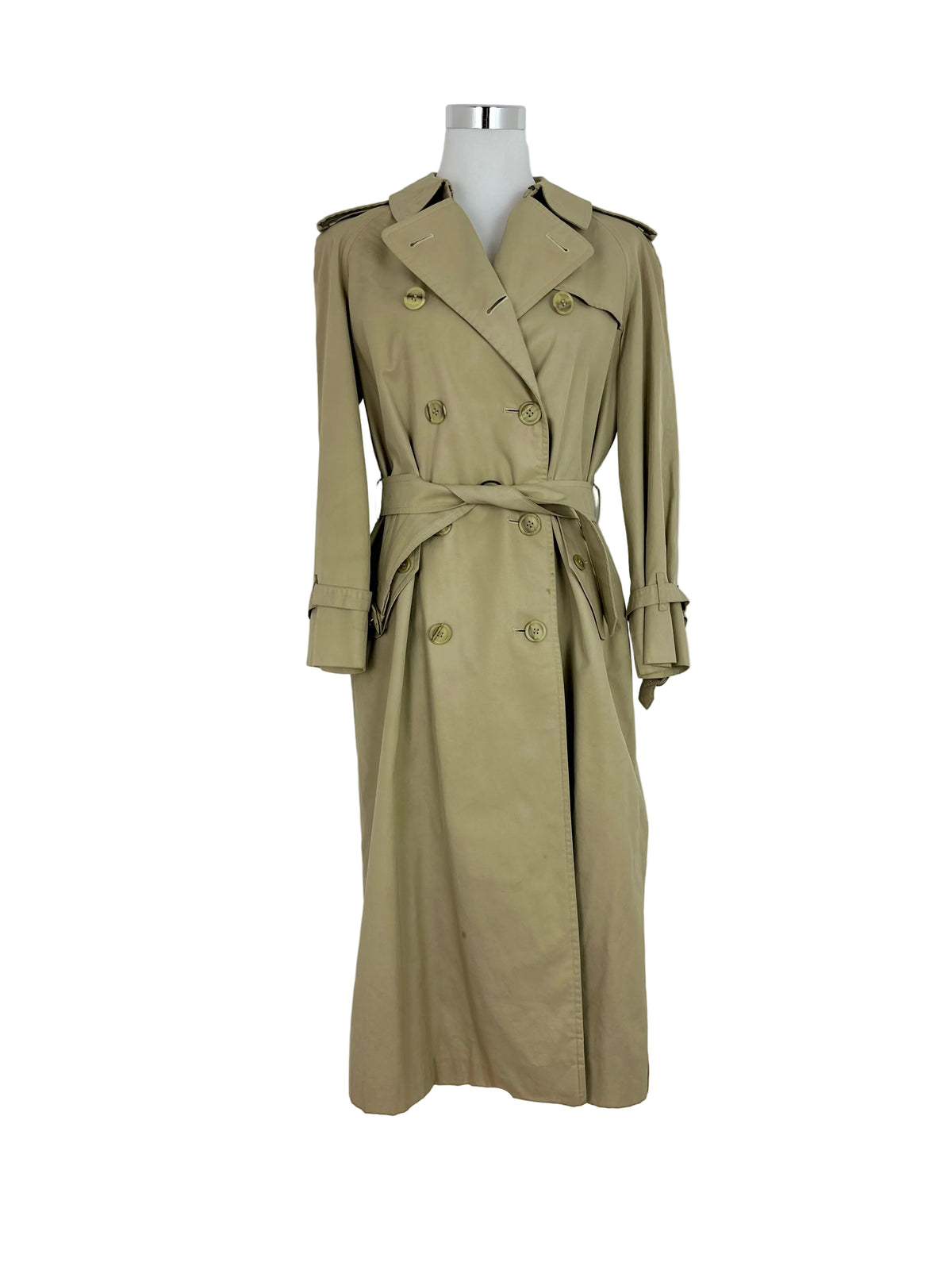 Vintage Burberry Trench Coat Creme Size 12 M