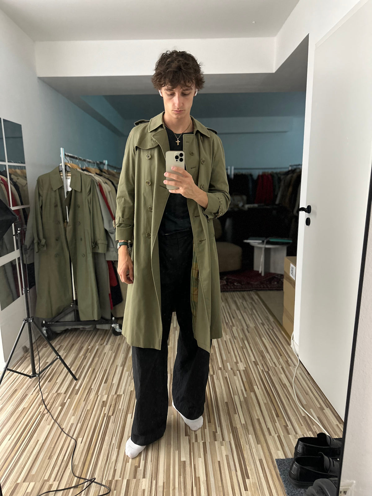 Vintage Burberry Trench Coat Khaki Size 10 S