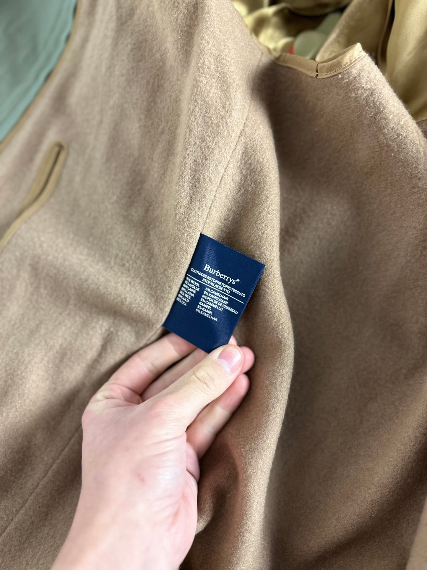 Vintage Burberry Car Coat Khaki Size 46 S With Lining