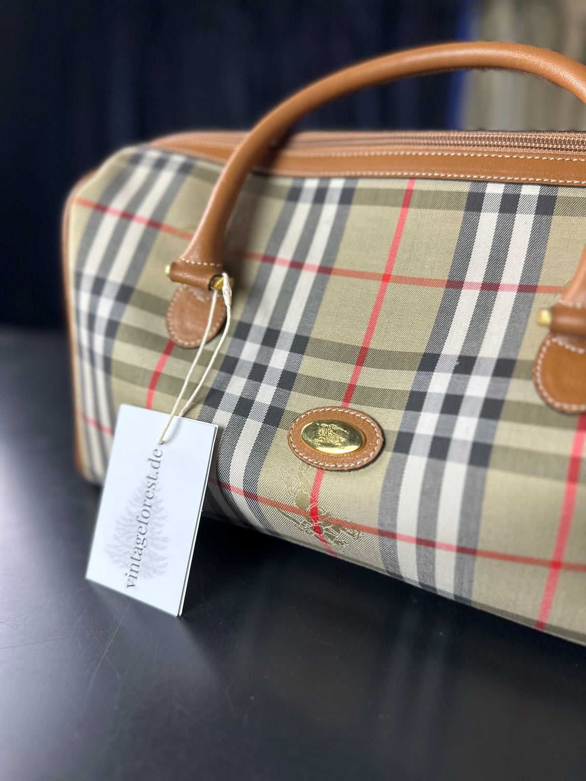 Vintage Burberry Nova Check Boston Bag