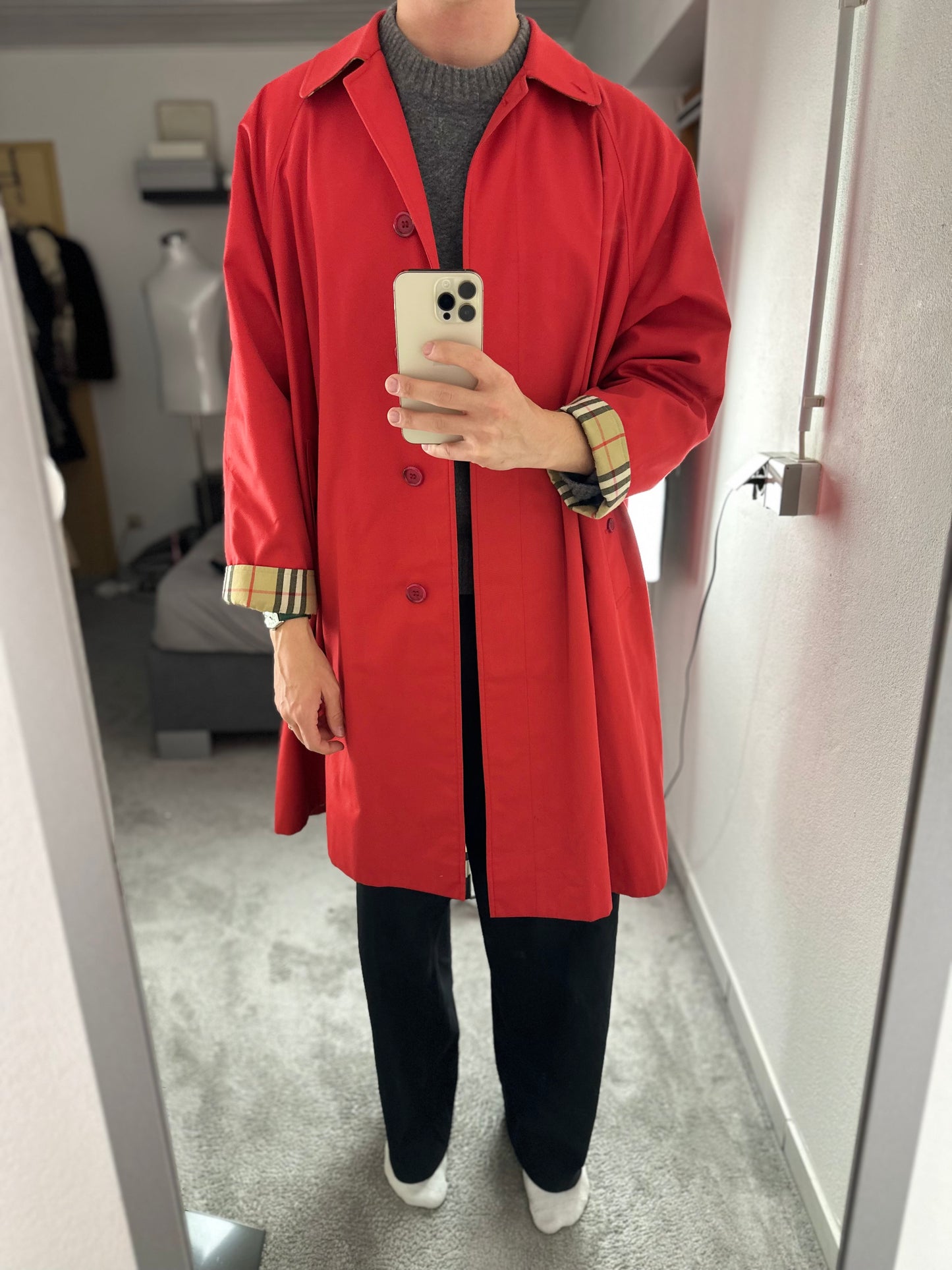 Vintage Burberry Car Coat Size 16 XL