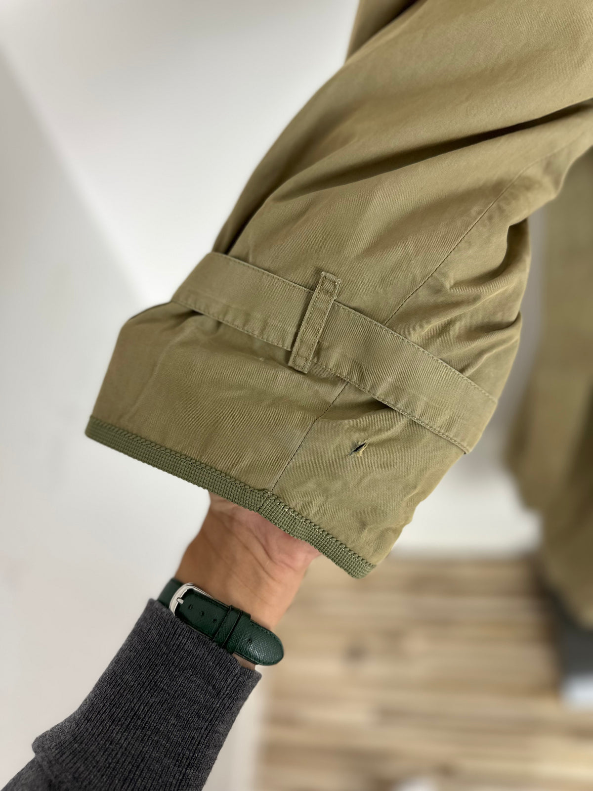 Vintage Burberry Trench Coat Oliv Size 52 L With Lining
