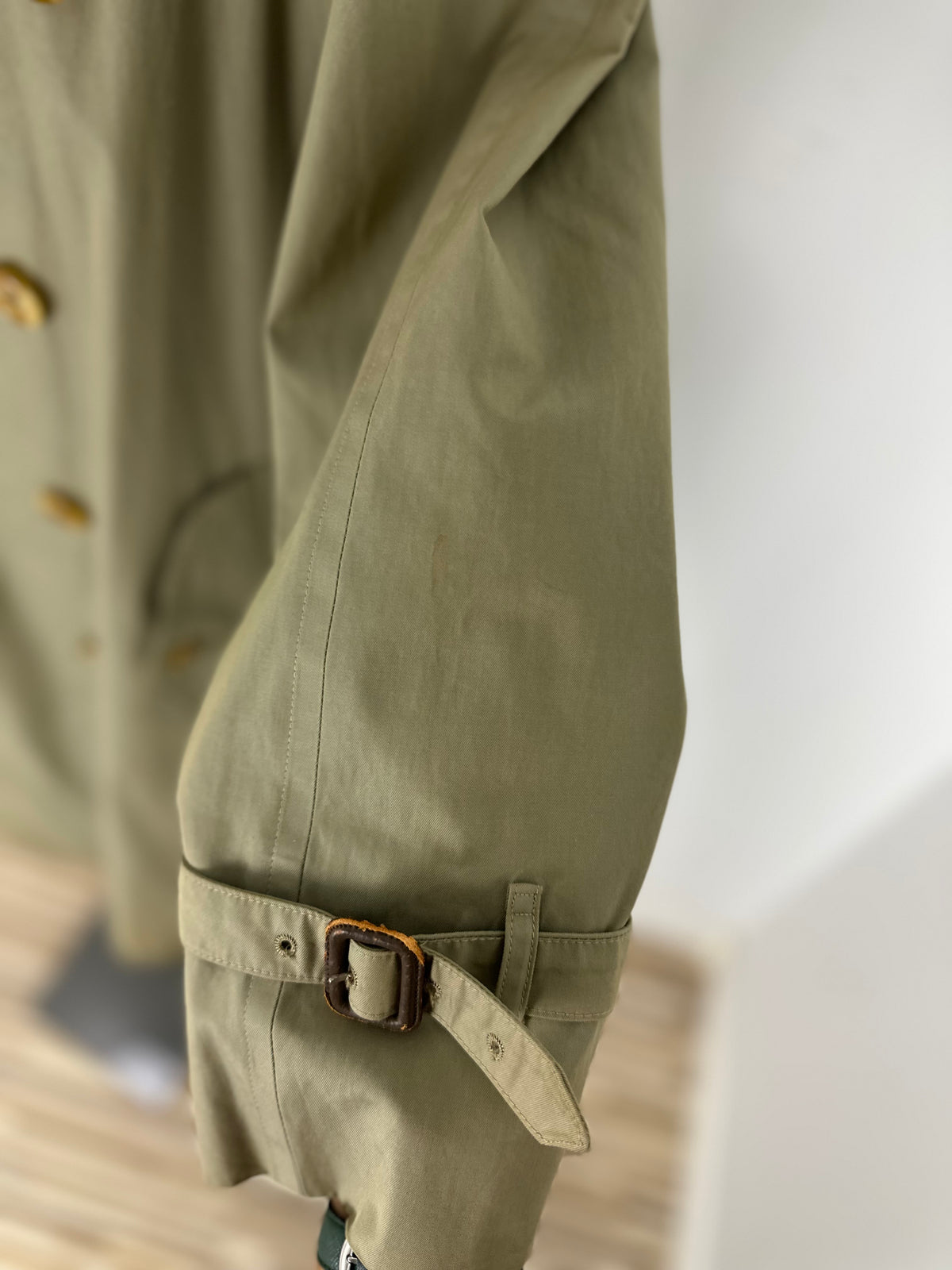 Vintage Burberry Trench Coat Oliv Size 48 M