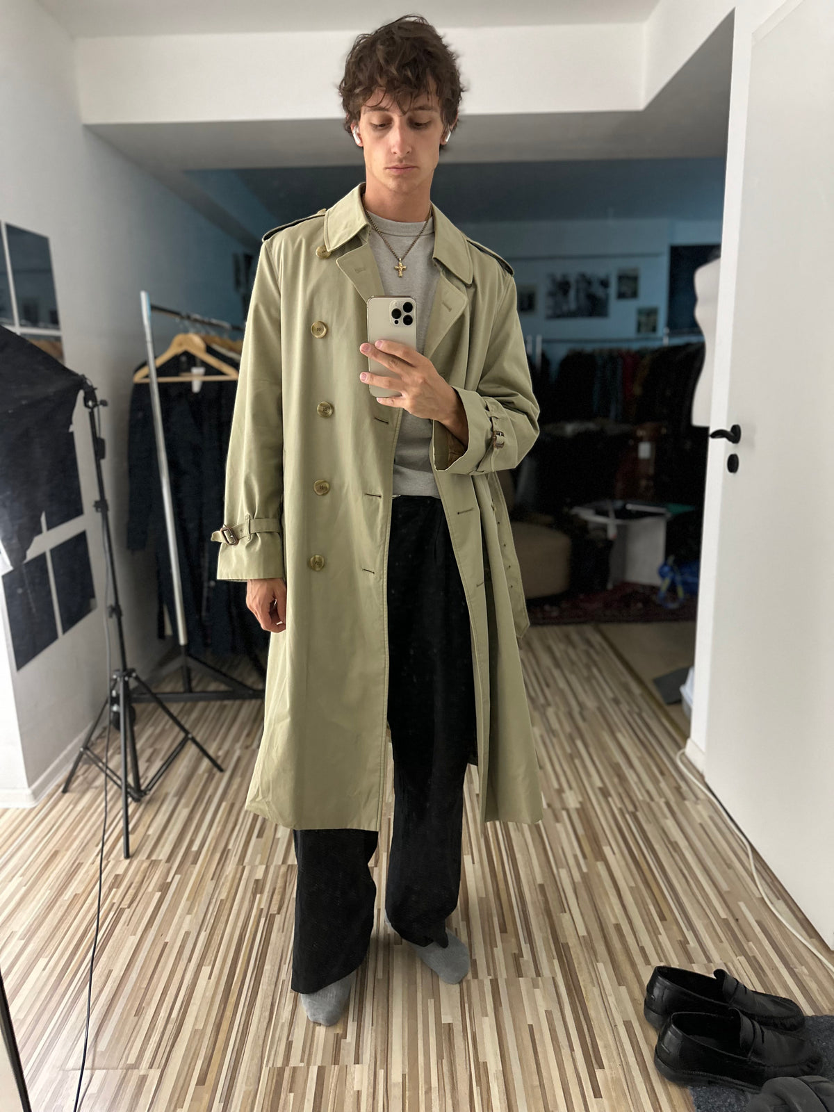 Vintage Burberry Trench Coat Beige Size 52 L