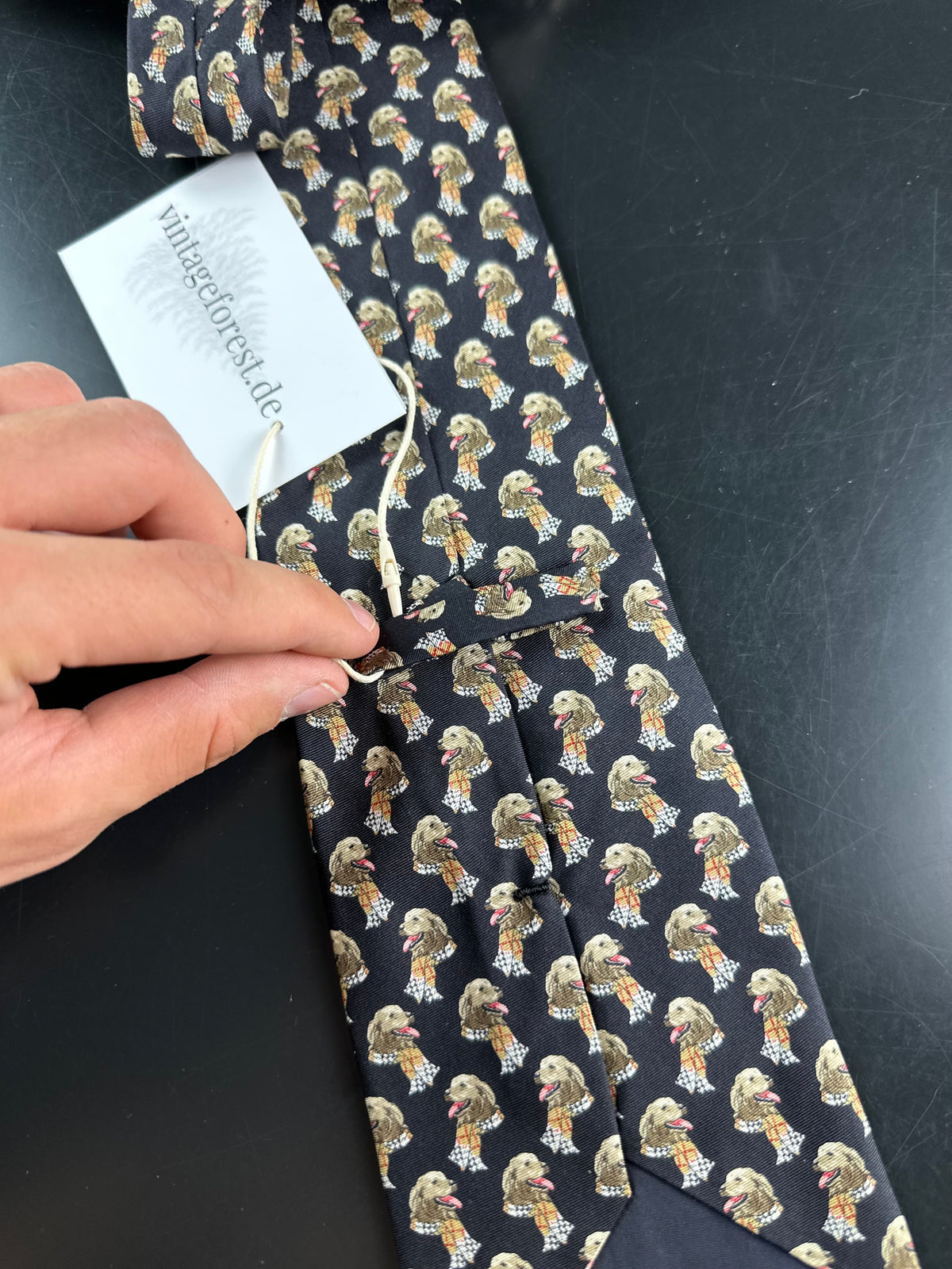 Vintage Burberry Dog Silk Tie
