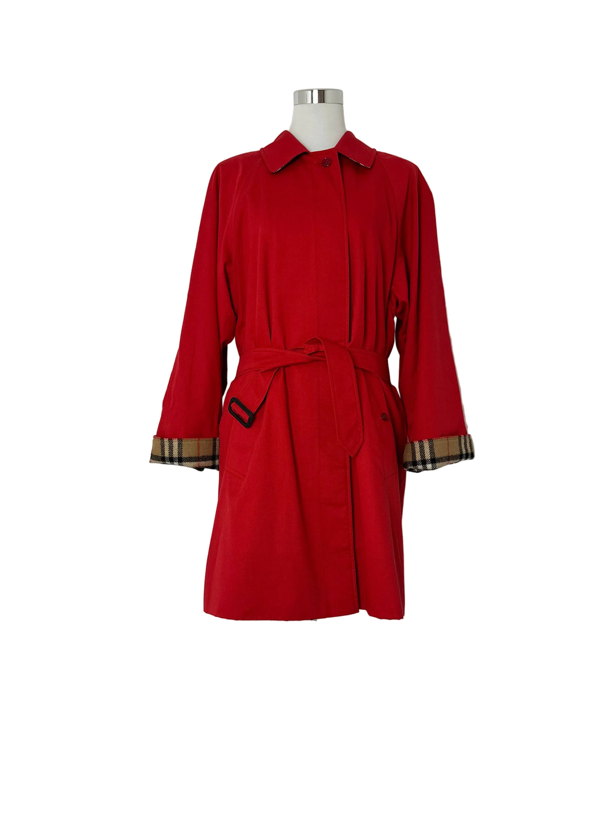 Vintage Burberry Trench Coat Red Size 12 M