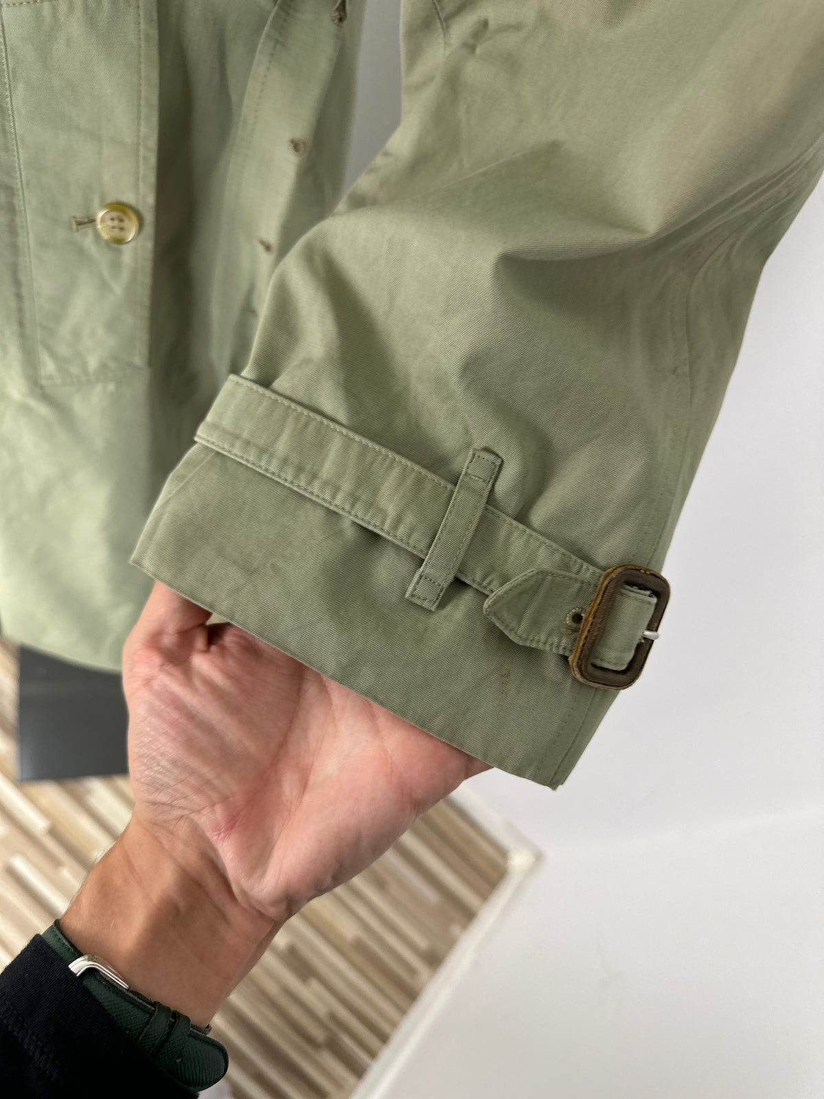 Vintage Burberry Trench Coat Oliv Size 10 S