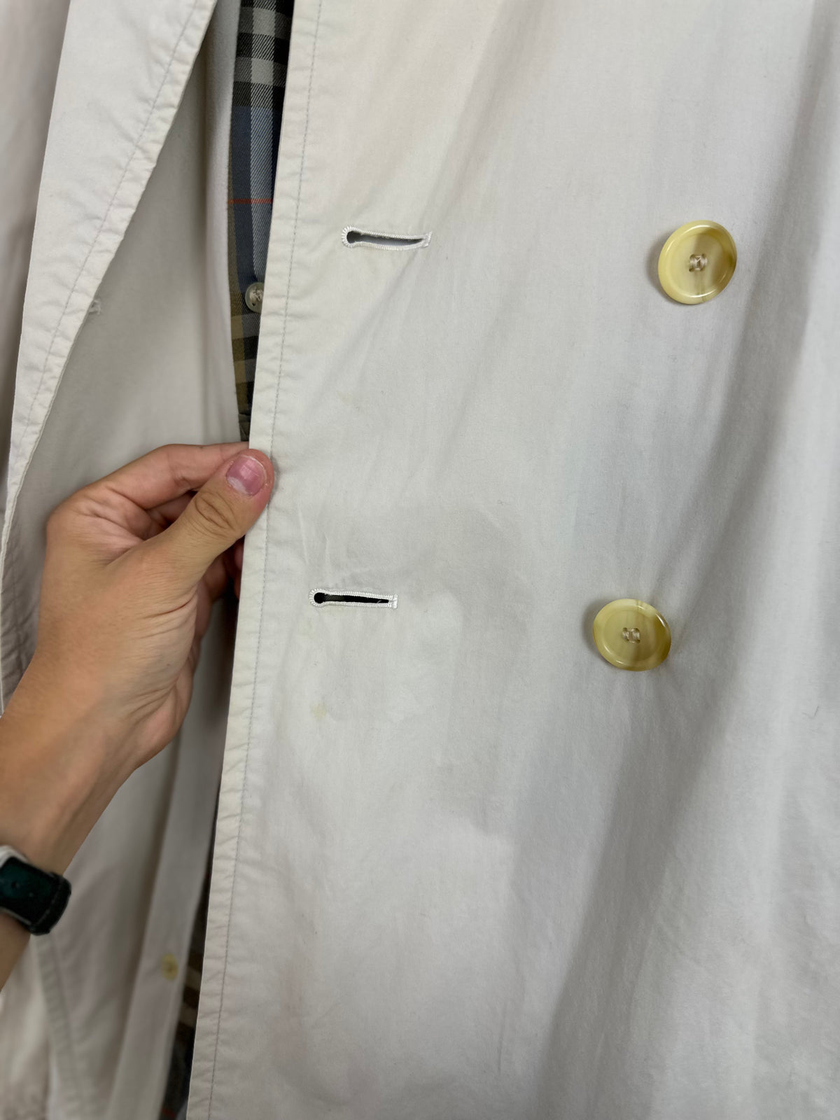 Vintage Burberry Trench Coat White Size 58 XXL