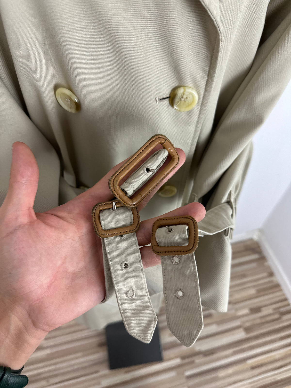 Vintage Burberry Trench Coat Creme Size 16 XL