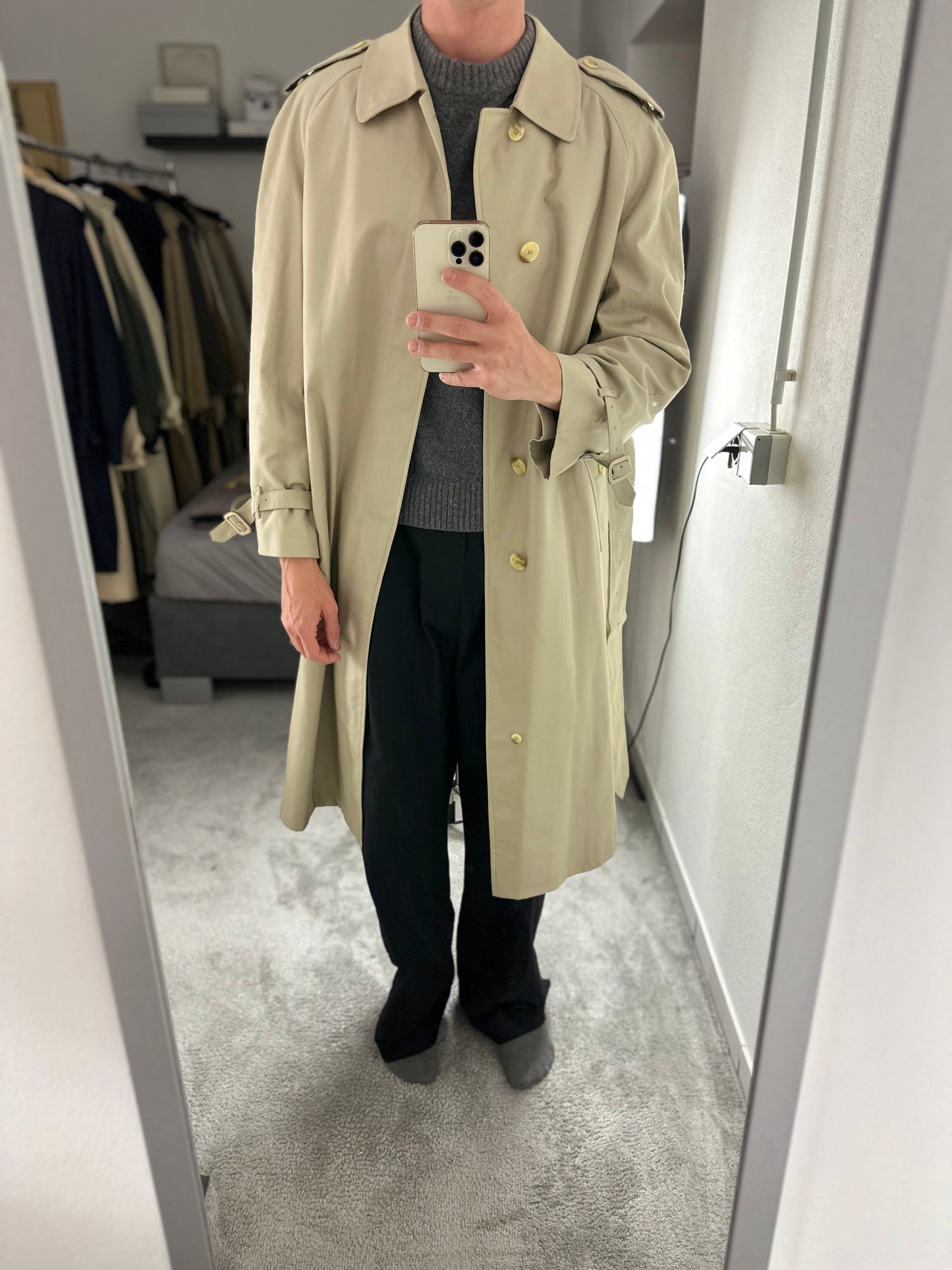 Vintage Burberry Trench Coat Size 50 L With Lining