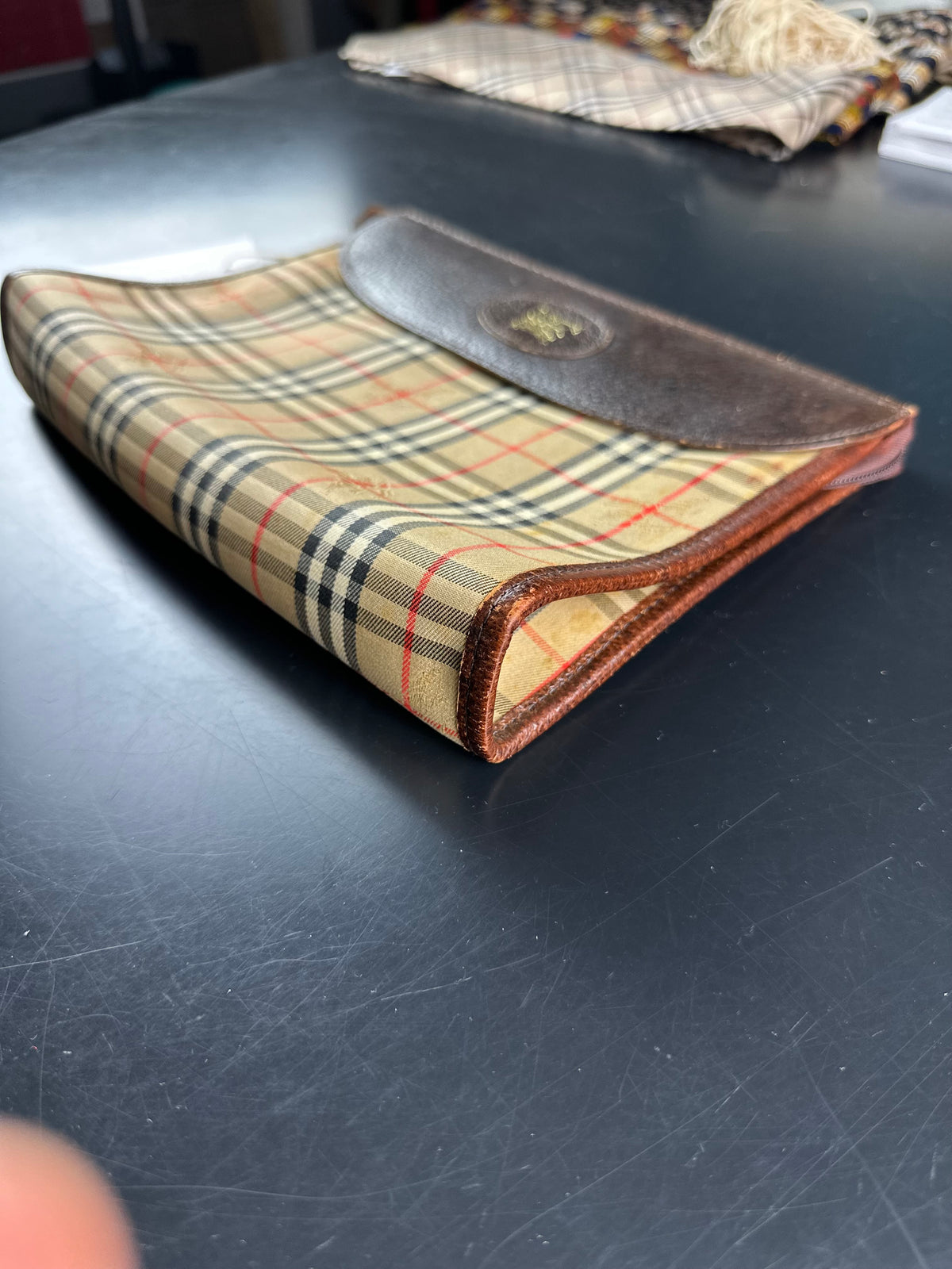 Vintage Burberry Haymarket Nova Check Clutch