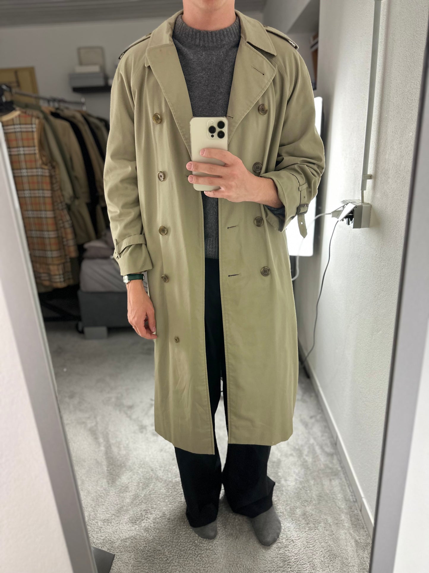 Vintage Burberry Trench Coat Size 14 L
