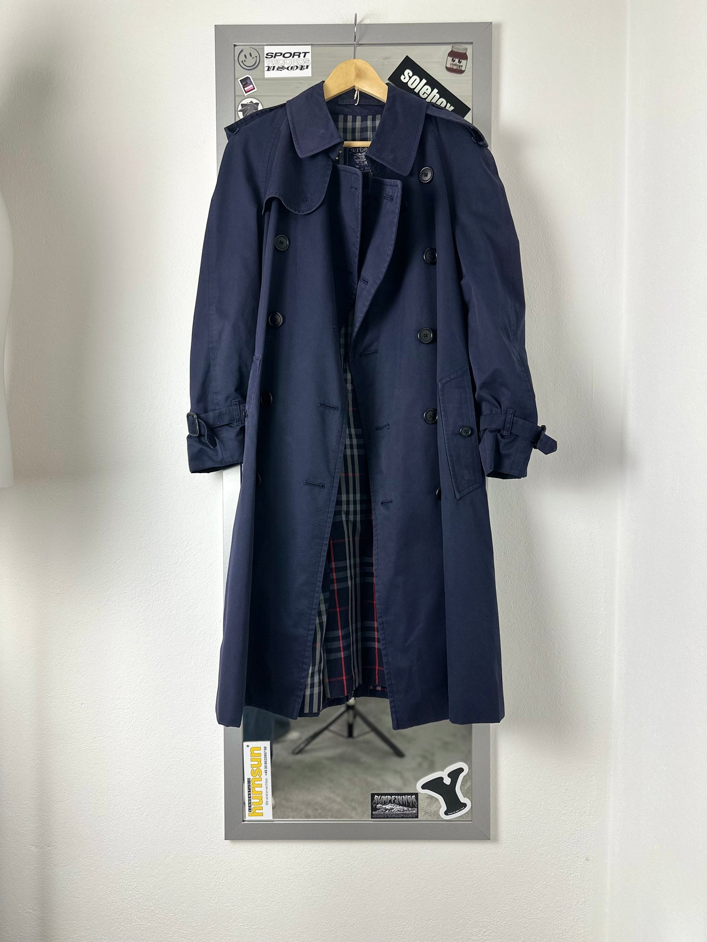 Vintage Burberry Trench Coat Navy Size 44 XS