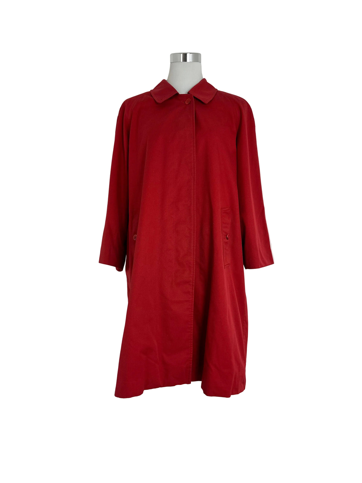 Vintage Burberry Trench Car Coat Red Size 14 L