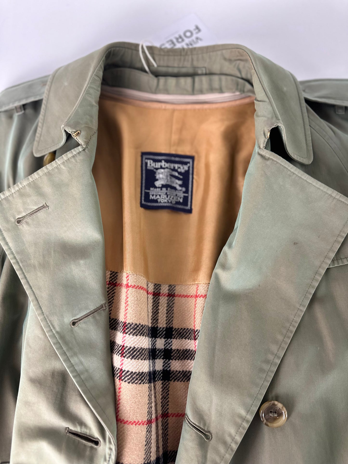 Vintage Burberry Trench Coat Size 12 M With Lining