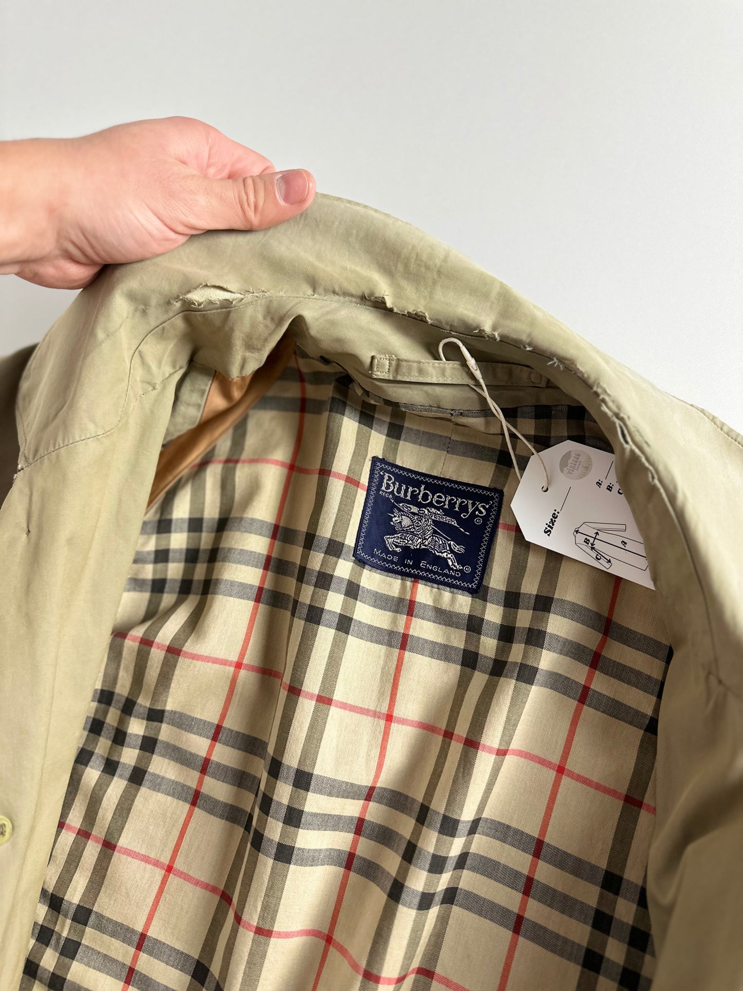 Vintage Burberry Car Coat Beige Size 58 XXL