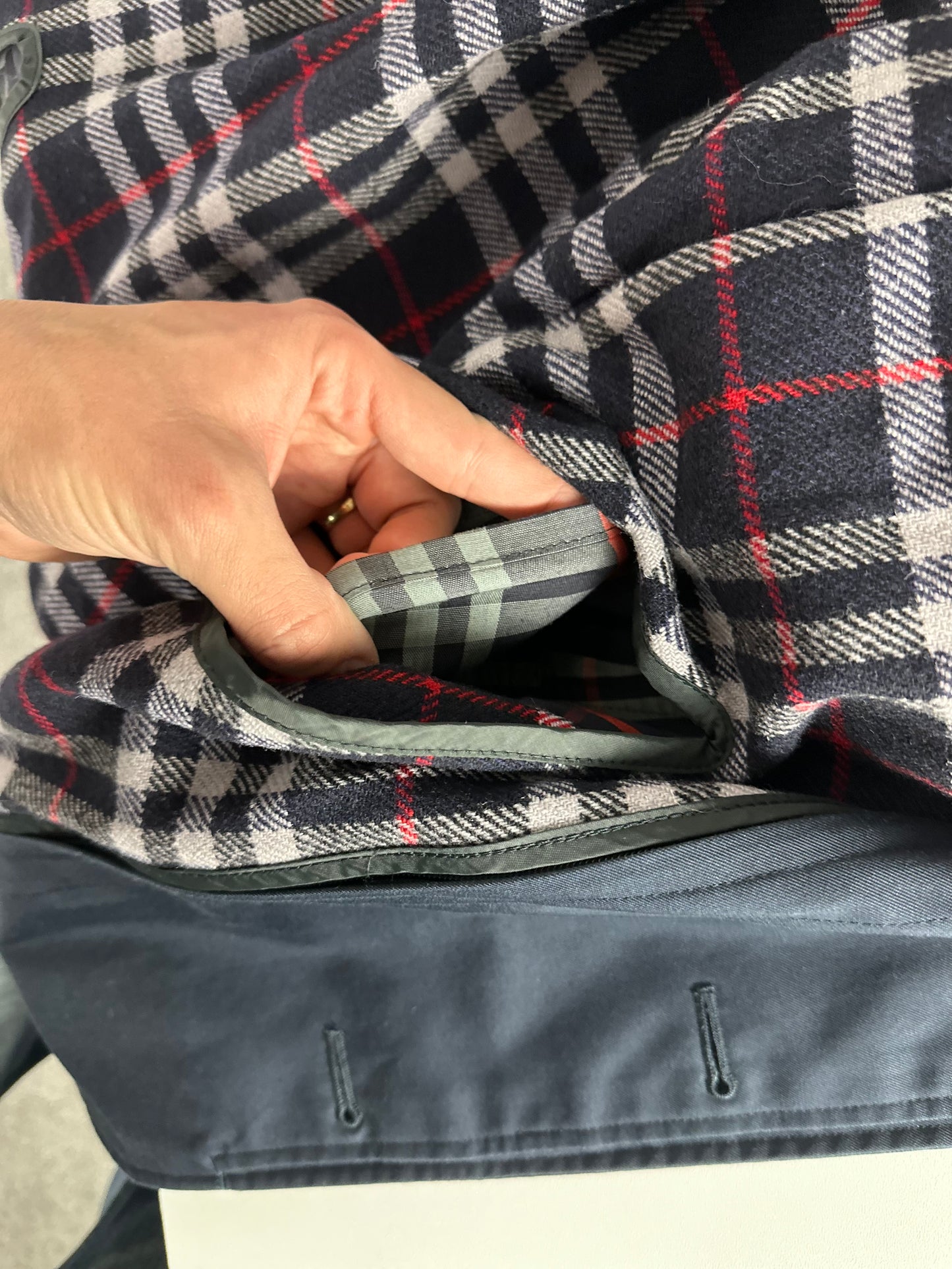 Vintage Burberry Car Coat Navy Size 50 L With Lining