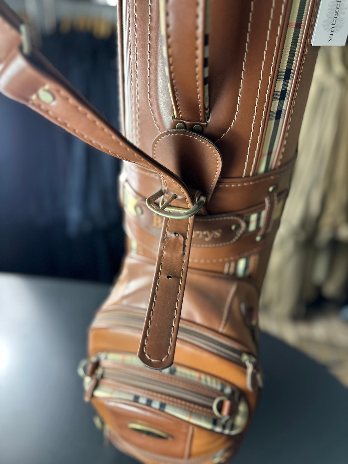 Vintage Burberry Nova Check Golf Caddy Bag