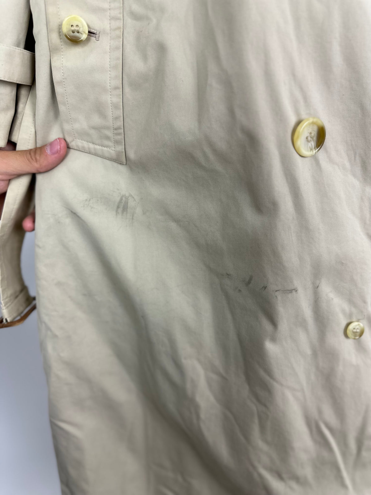Vintage Burberry Trench Coat Creme Size 56 XL