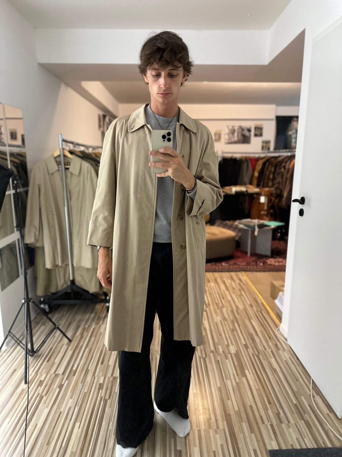 Vintage Burberry Car Coat Beige Size 50 L