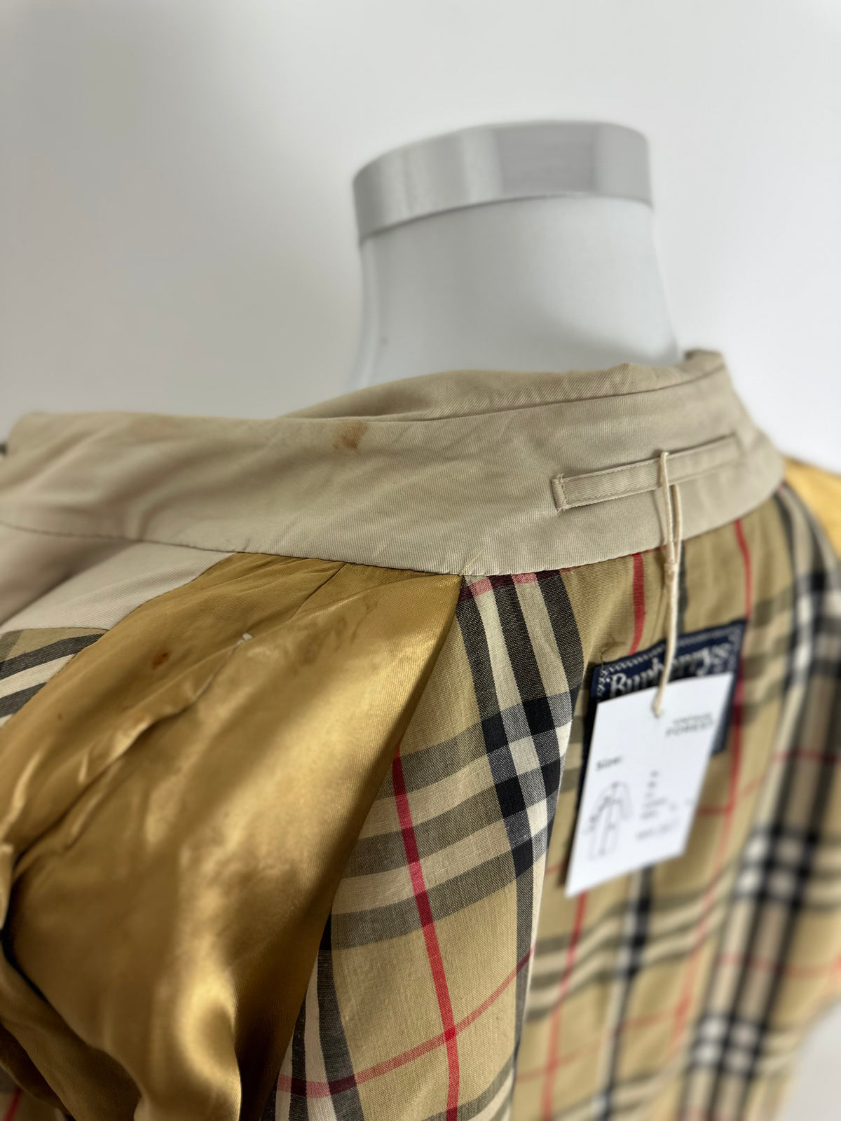 Vintage Burberry Trench Coat Creme Size 56 XL