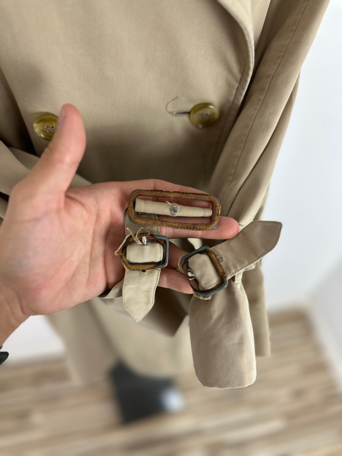 Vintage Burberry Trench Coat Beige Size 12 M